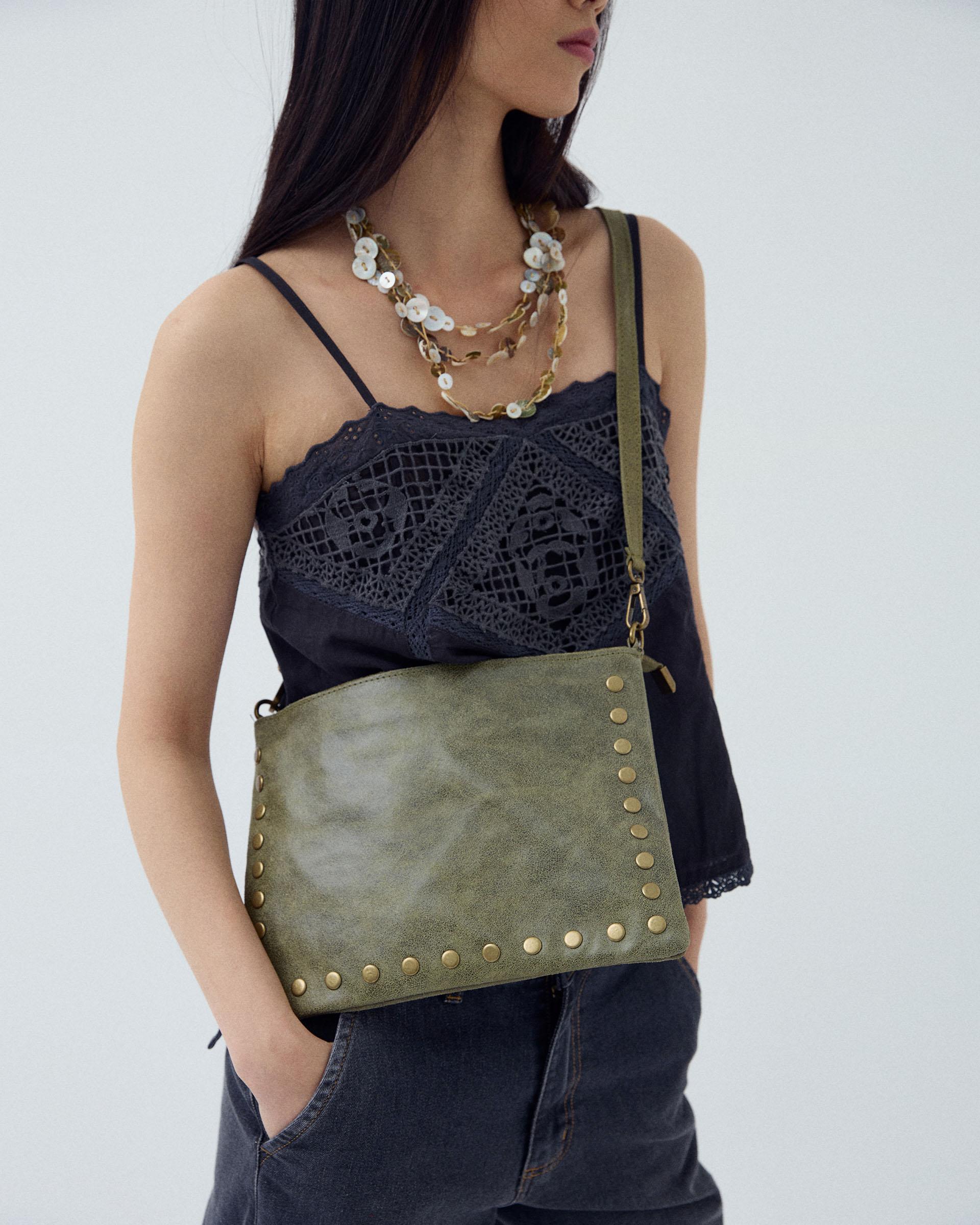 Bolso Mini Tachuelas Verde