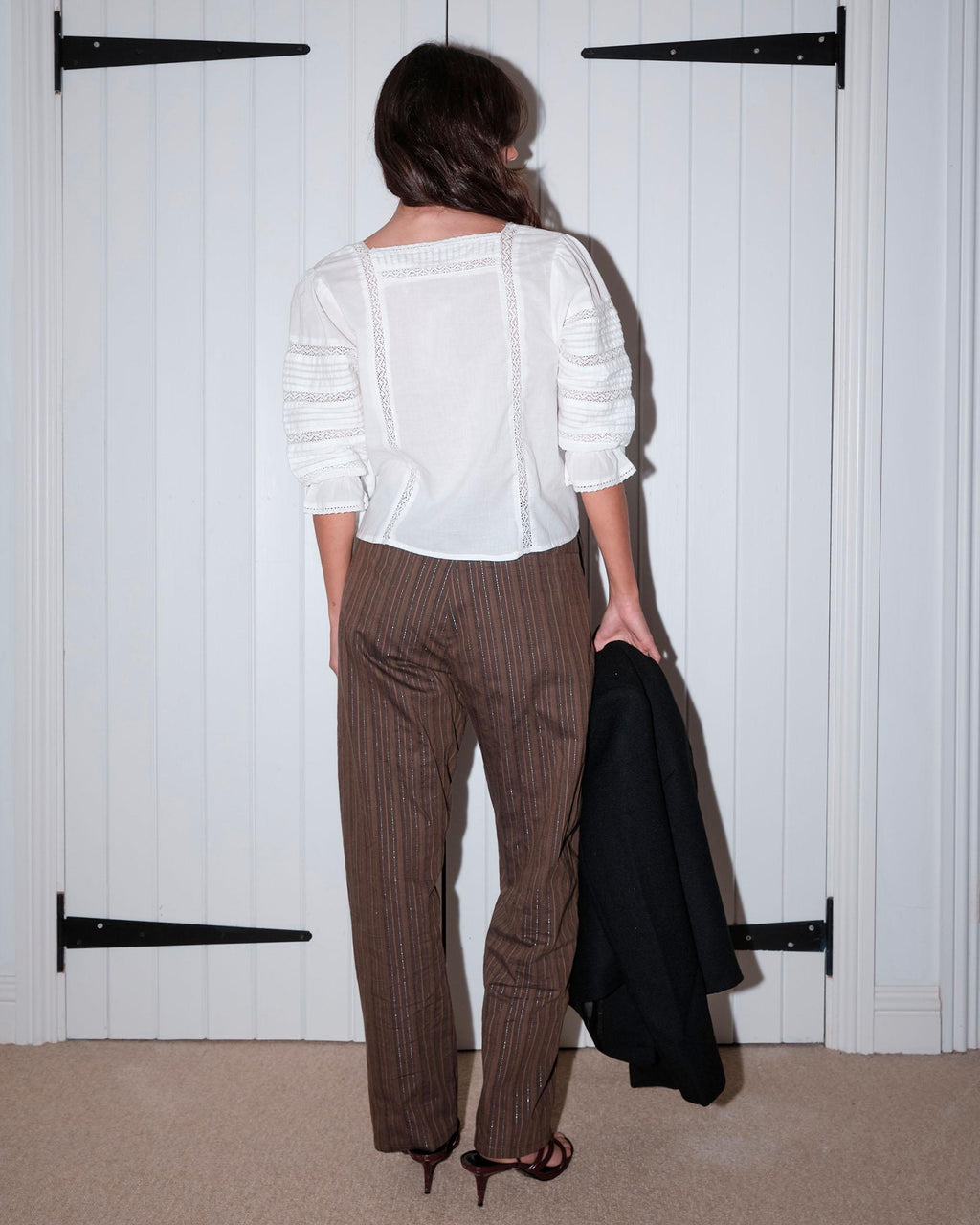 Pantalón Cinturilla Lazada Marrón
