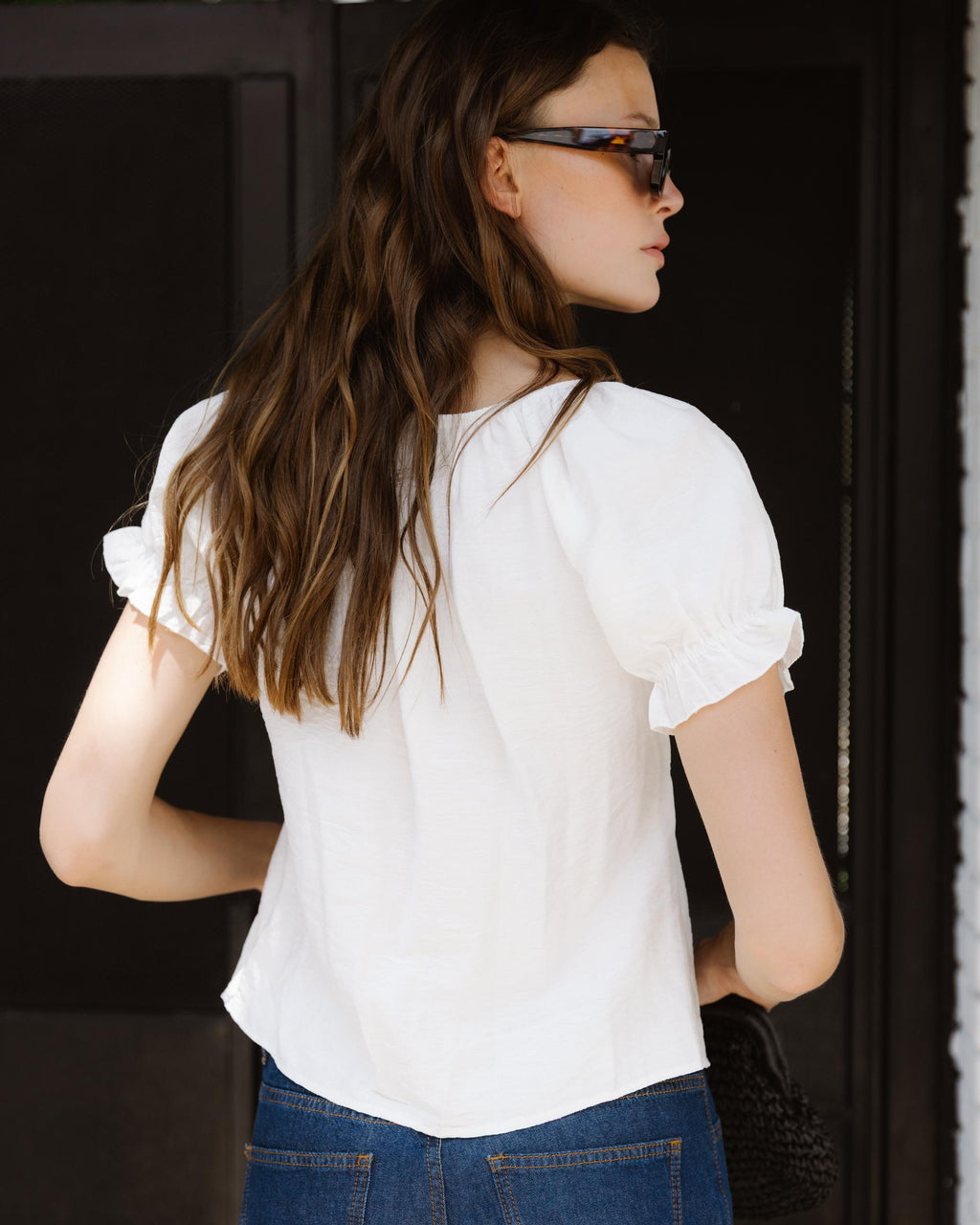 Blusa Manga Corta Lazada Blanca
