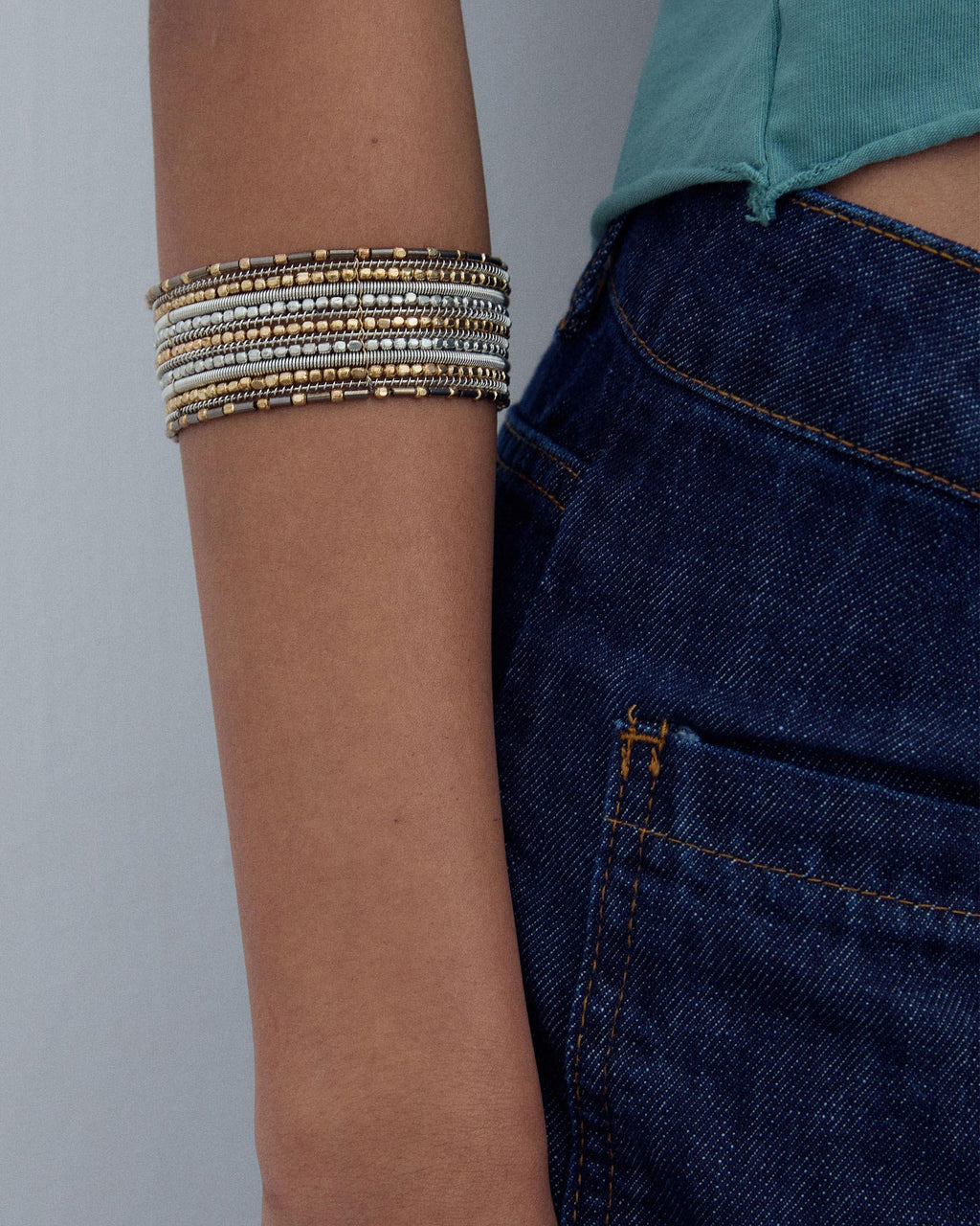 Pulsera Abalorios Mix Plata