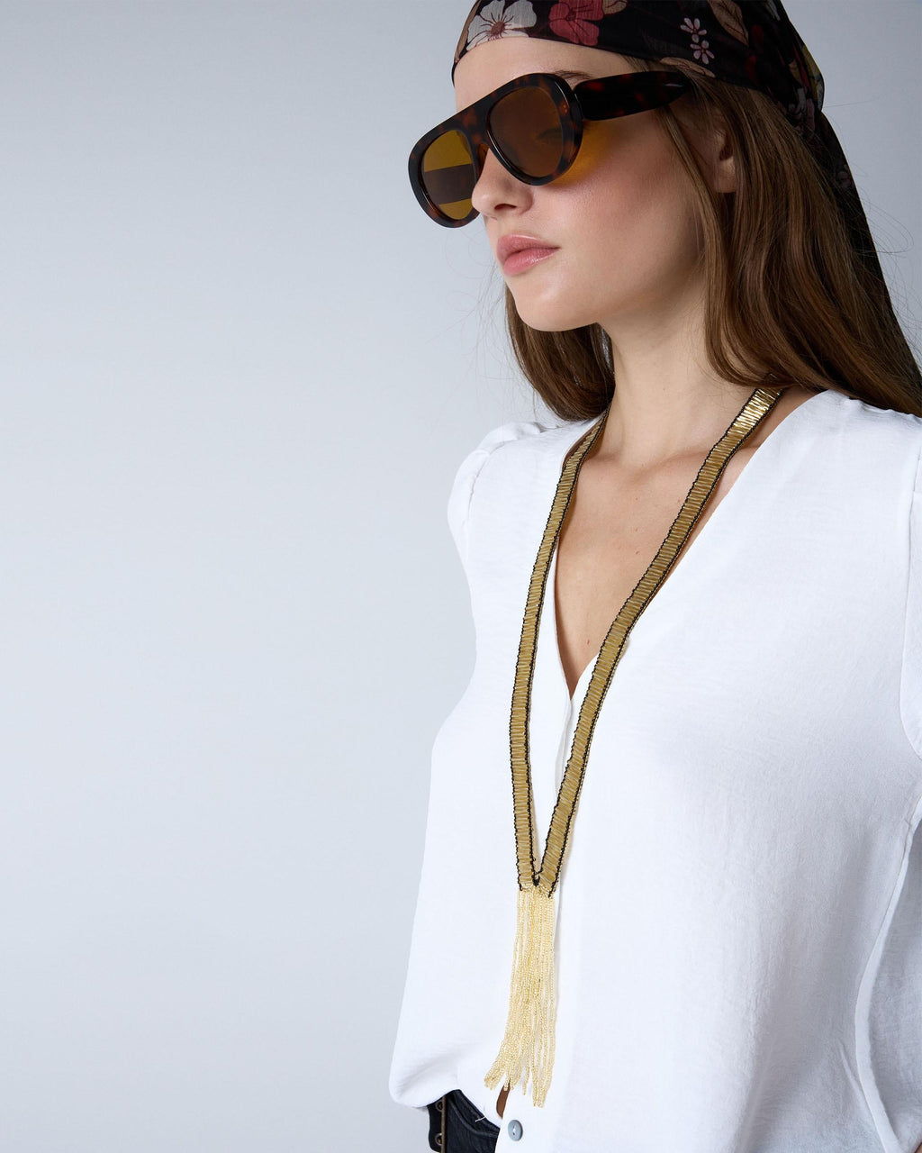 Blusa Manga Abullonada Blanca