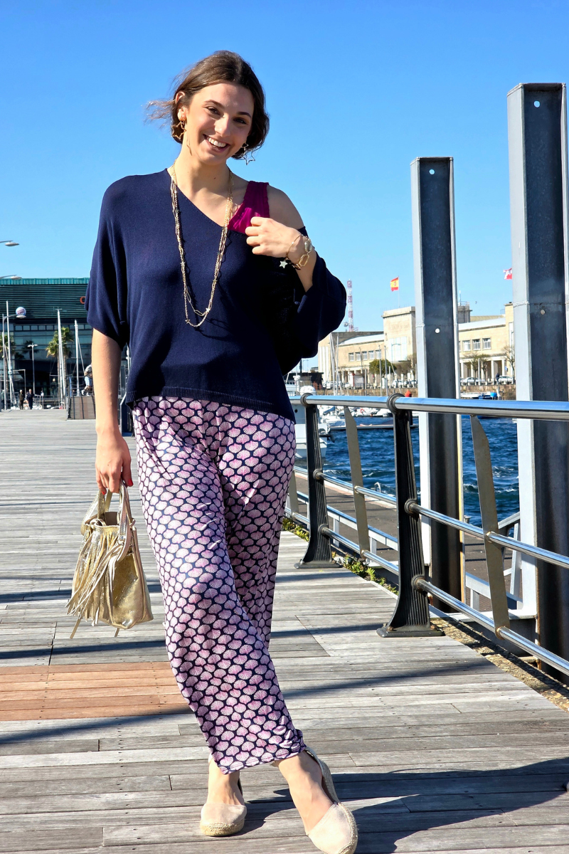 Pantalón Elástico Conchas Marino