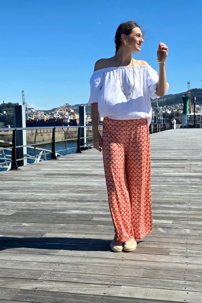 Pantalón Elástico Conchas Fucsia