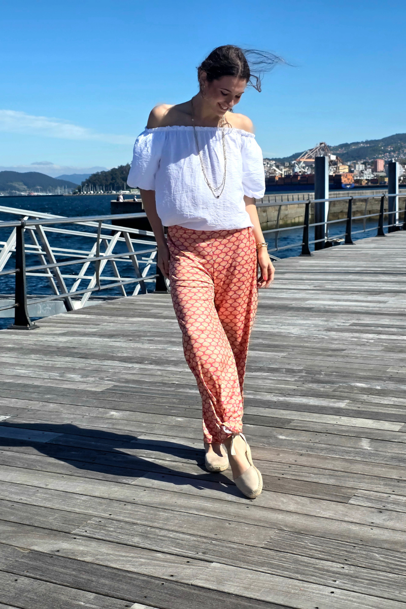 Pantalón Elástico Conchas Fucsia
