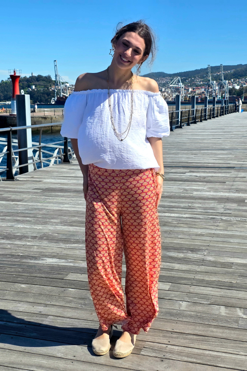 Pantalón Elástico Conchas Fucsia