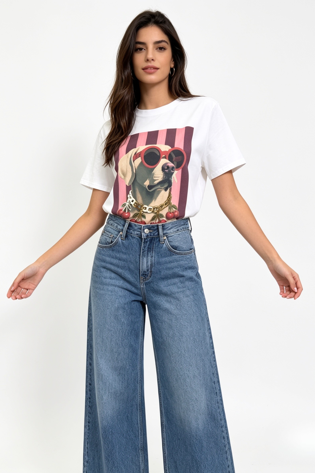 CAMISETA GALERY BLANCA DE RAYAS