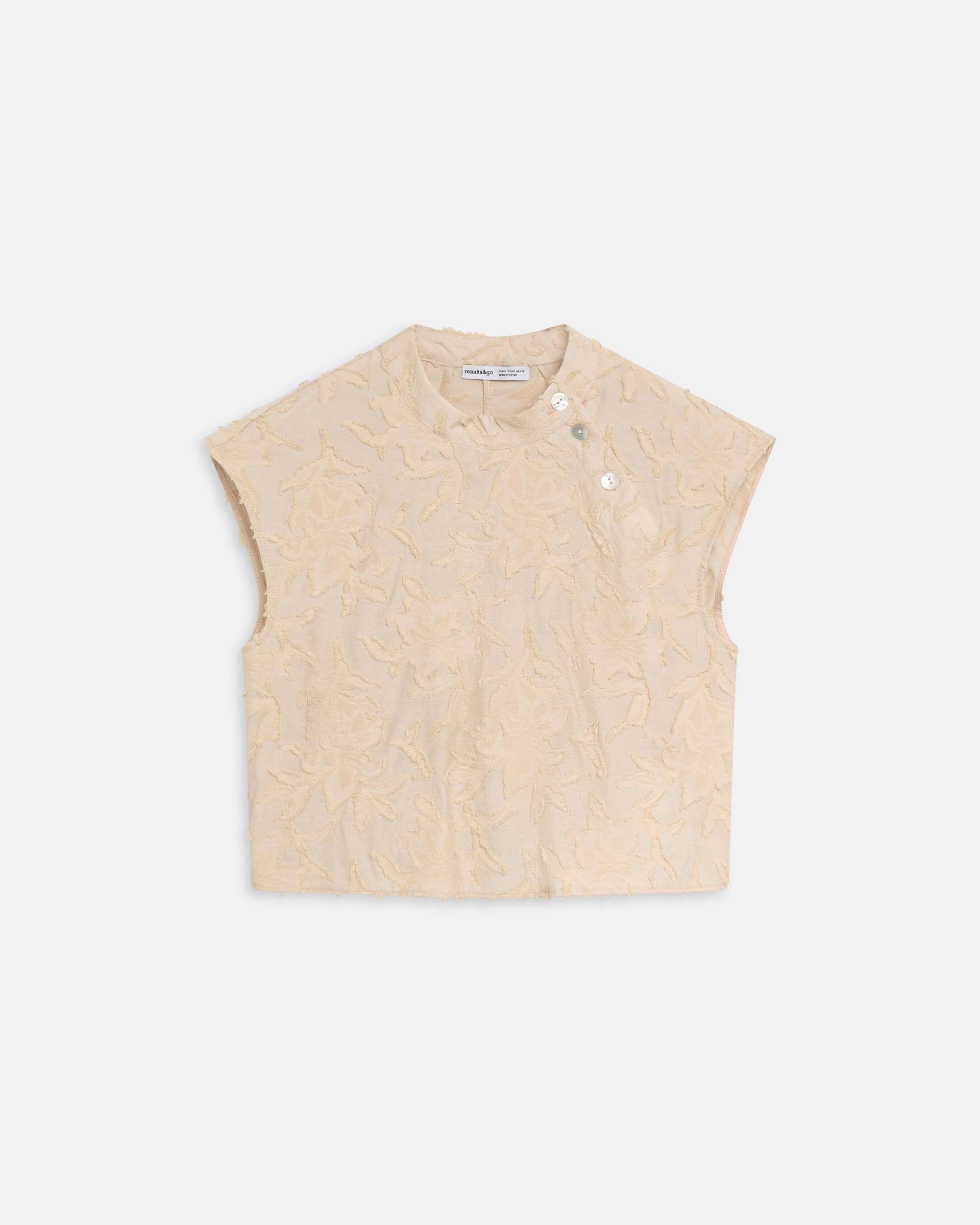 Blusa Botones Laterales Jacquard Crudo