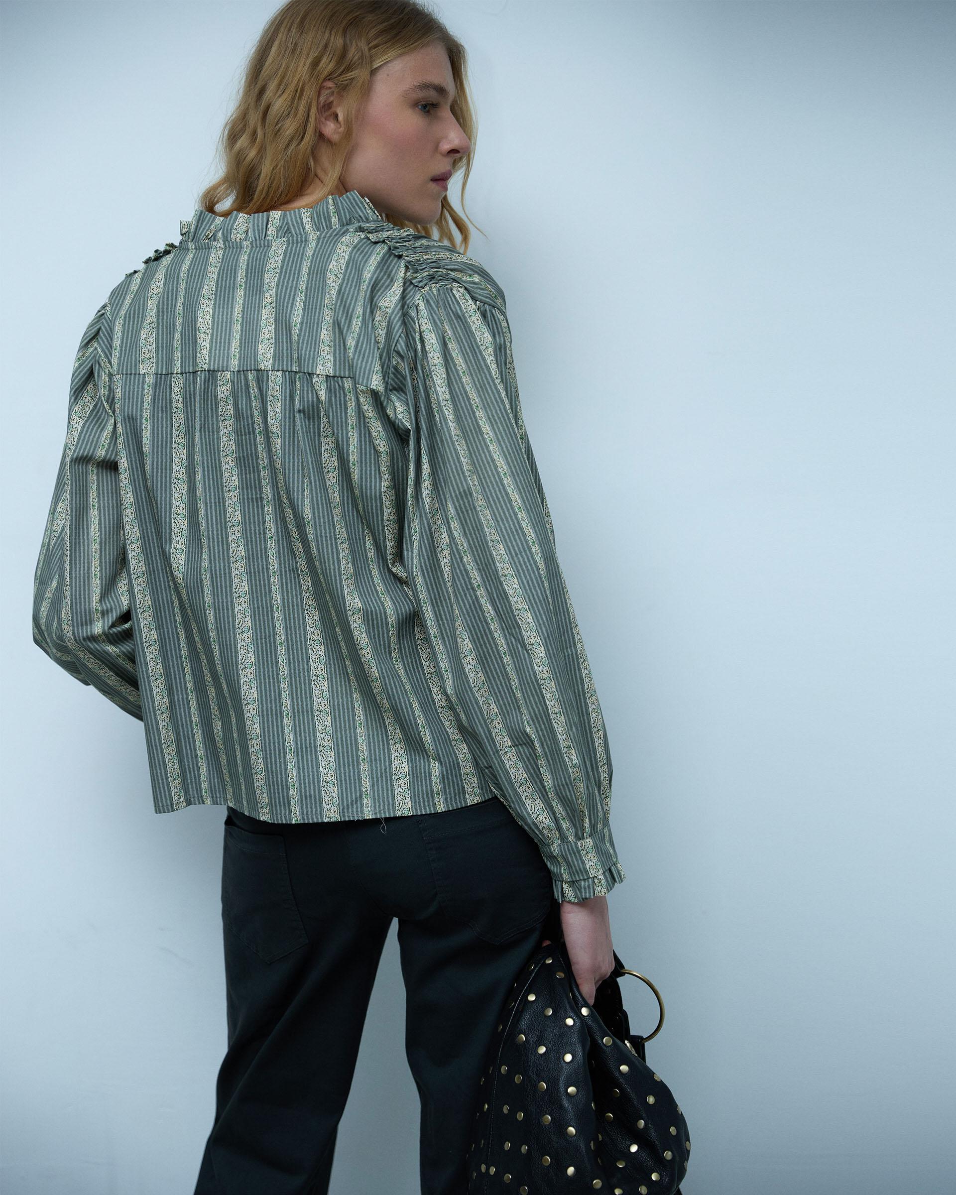 Blusa Rayas Estampadas Verde
