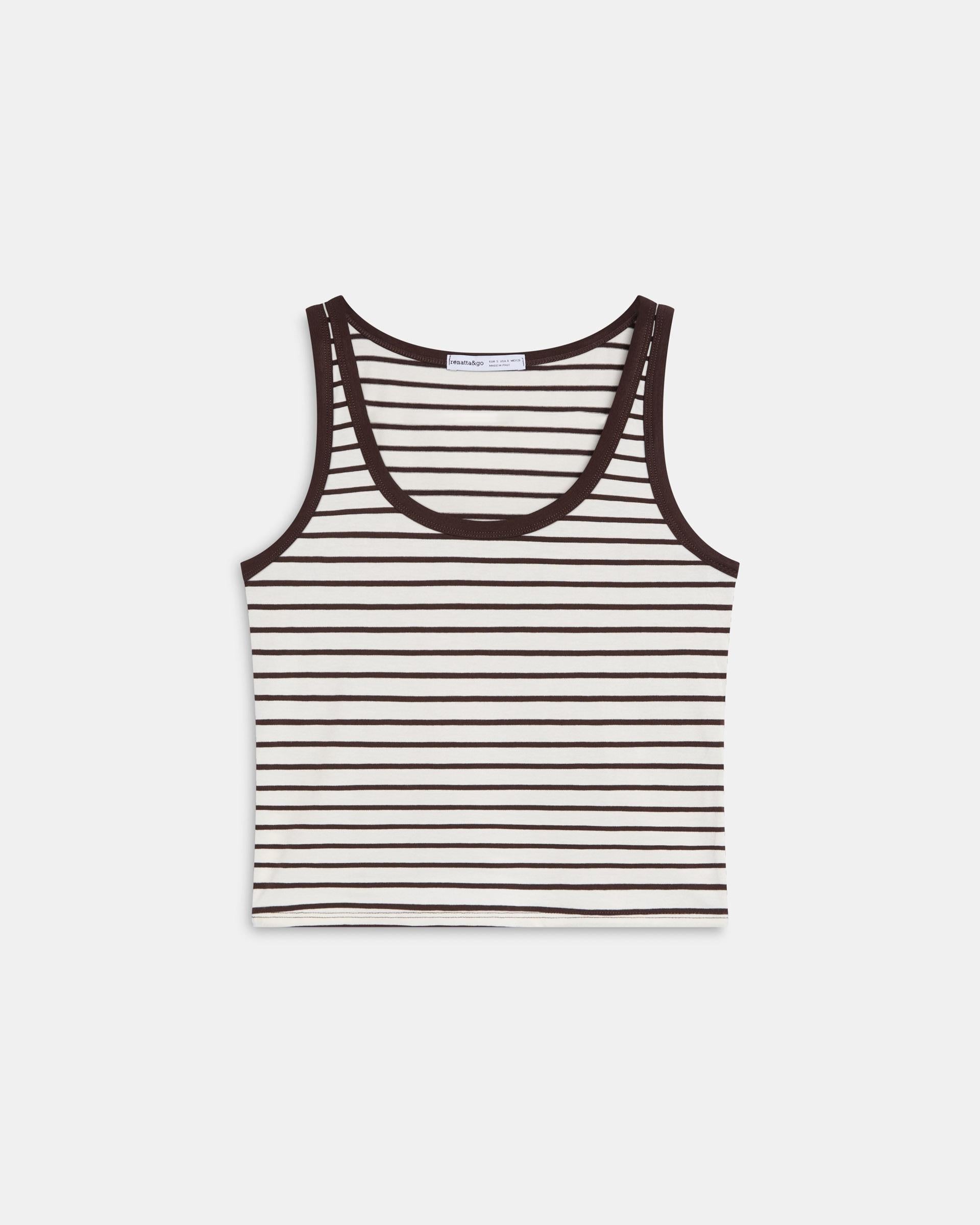 Camiseta Tirantes Rayas Marrón