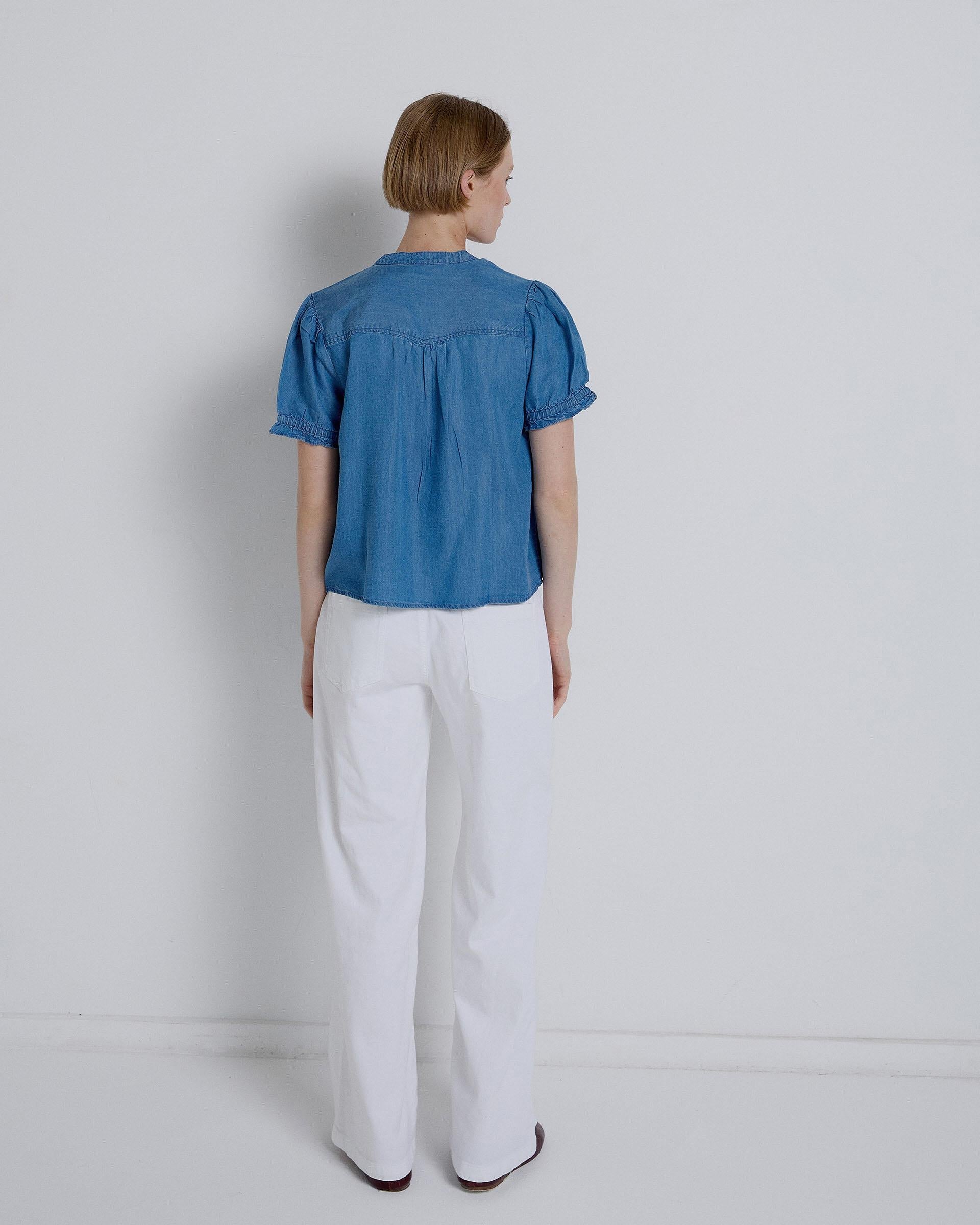 Jeans Cinturón Hebilla Lateral Blanco