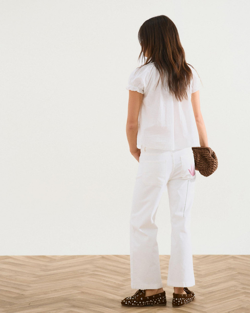 Blusa Botones Volantes Ondas Blanca