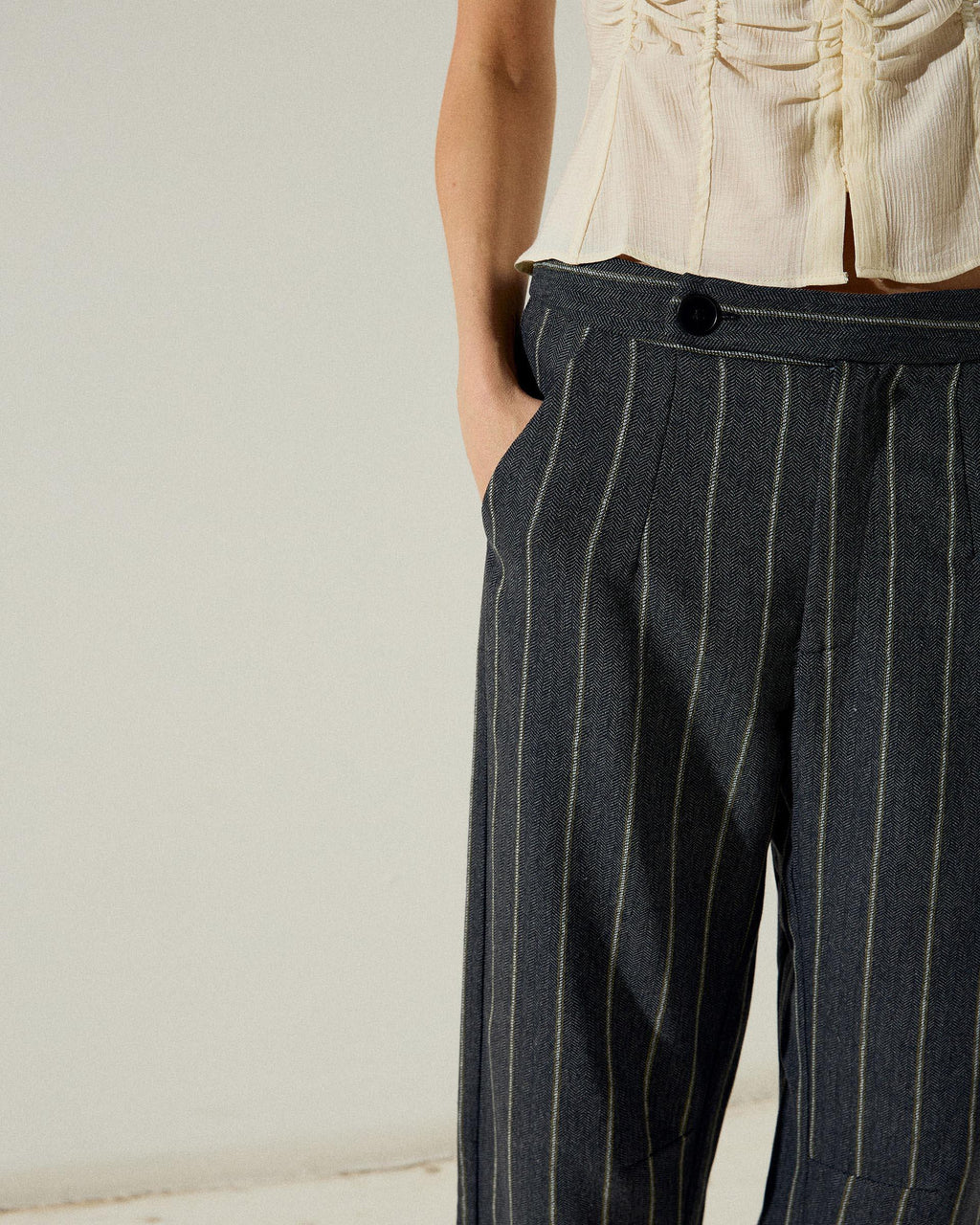 Pantalón Espiga Rayas Antracita