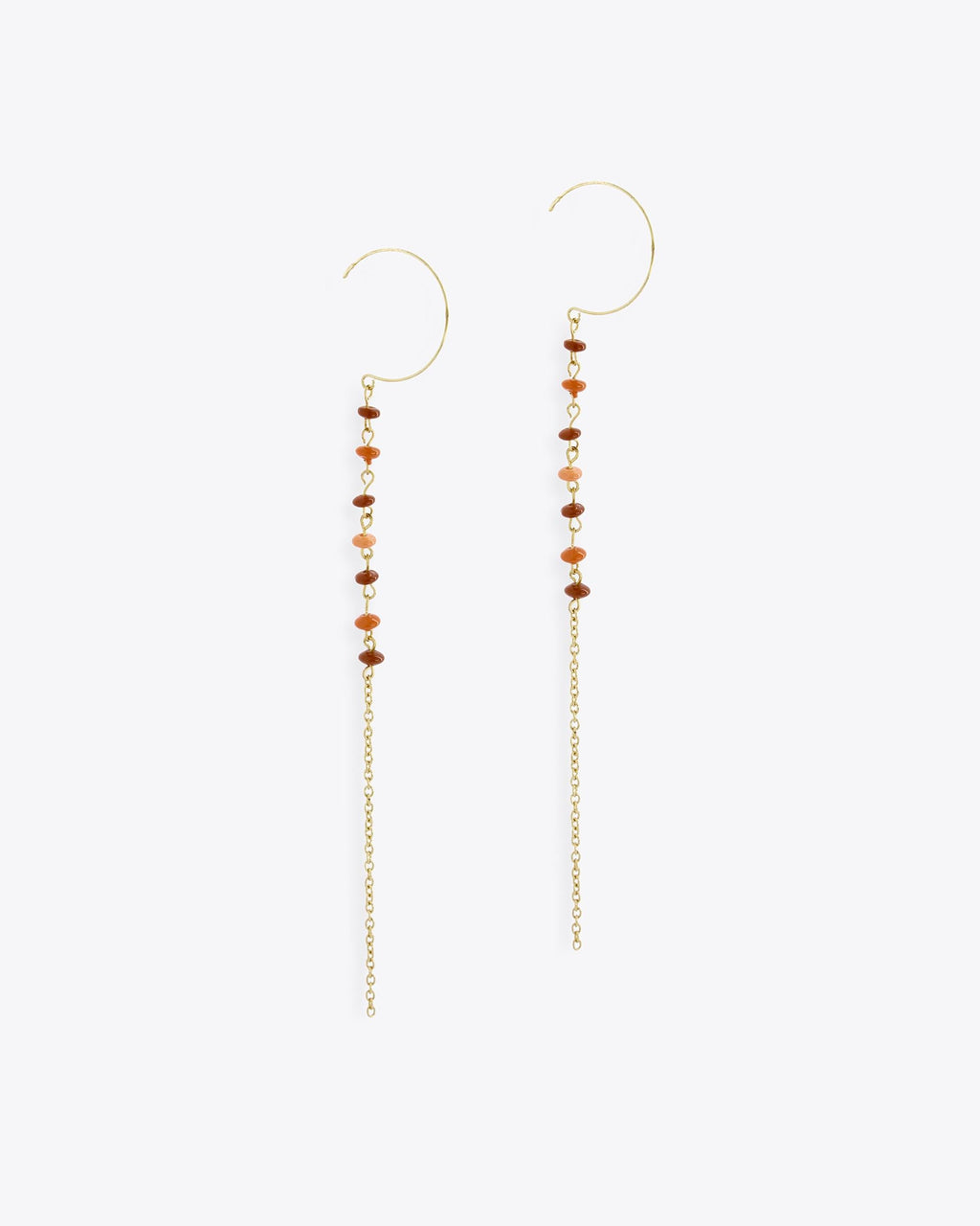Pendientes Gancho Tira Bolitas Naranja