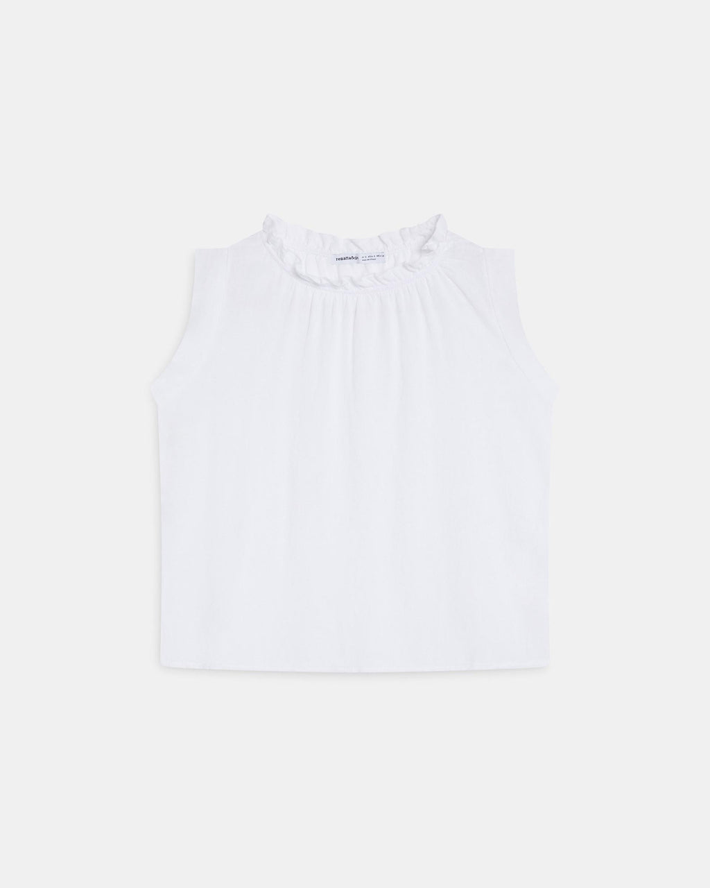Blusa Sin Mangas Cuello Volante Blanca