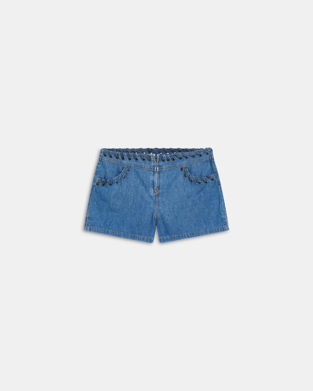 Shorts Pespuntes Azul