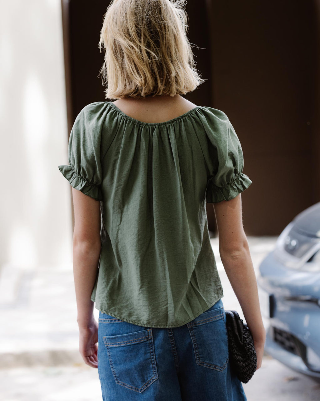Blusa Manga Corta Lazada Verde Oscuro