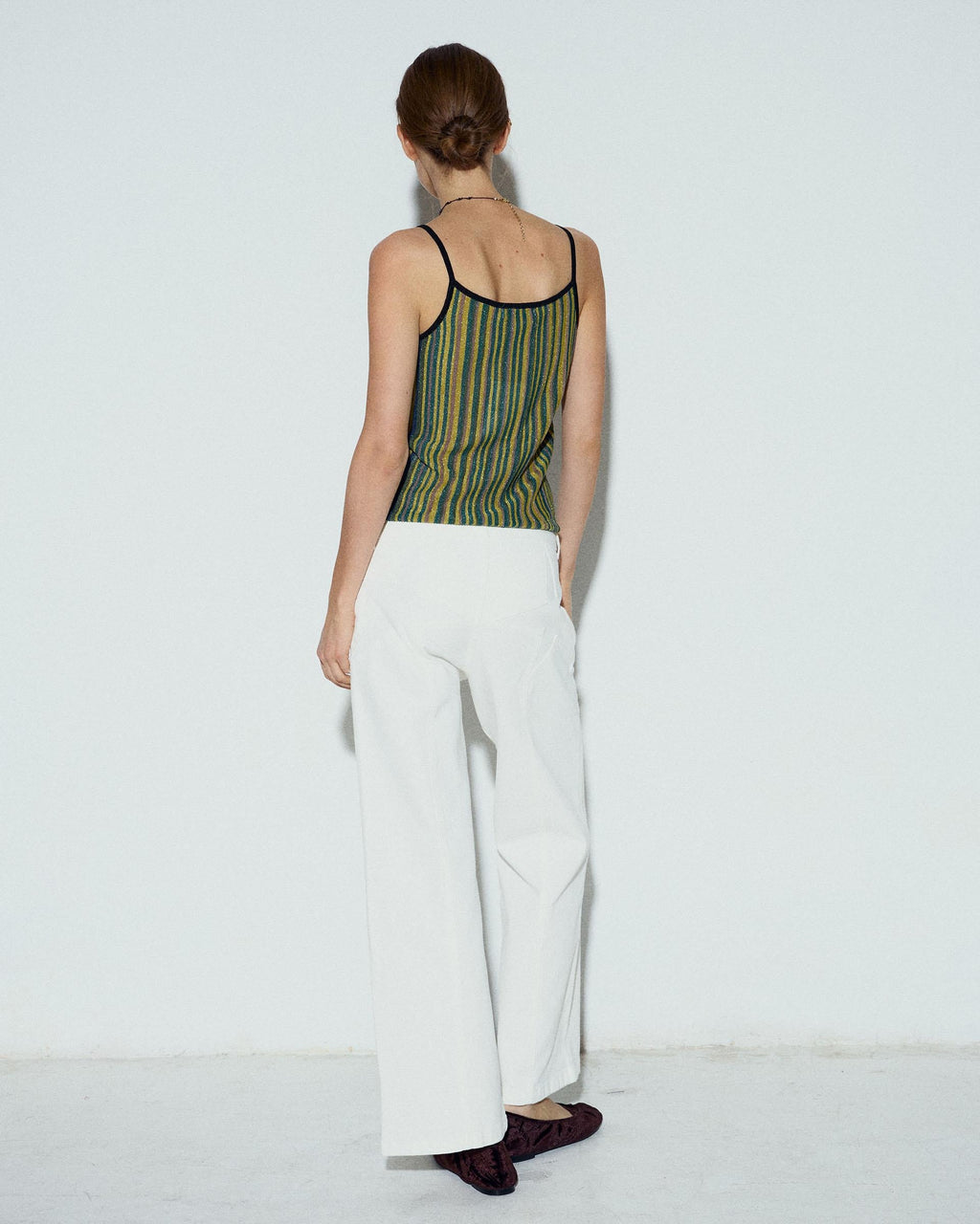 Top Rayas Colores Lurex Verde