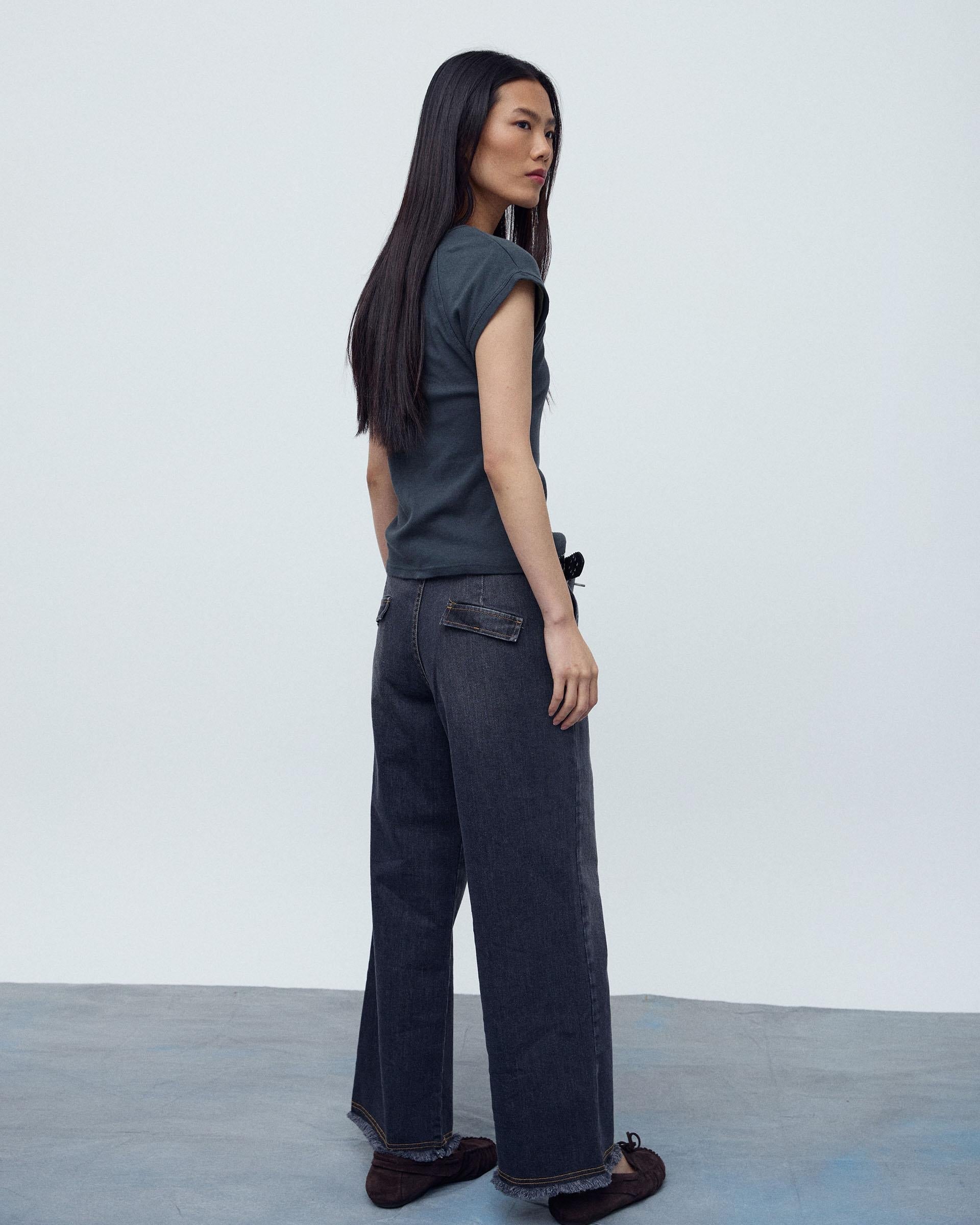 Jeans Ancho Recto Antracita