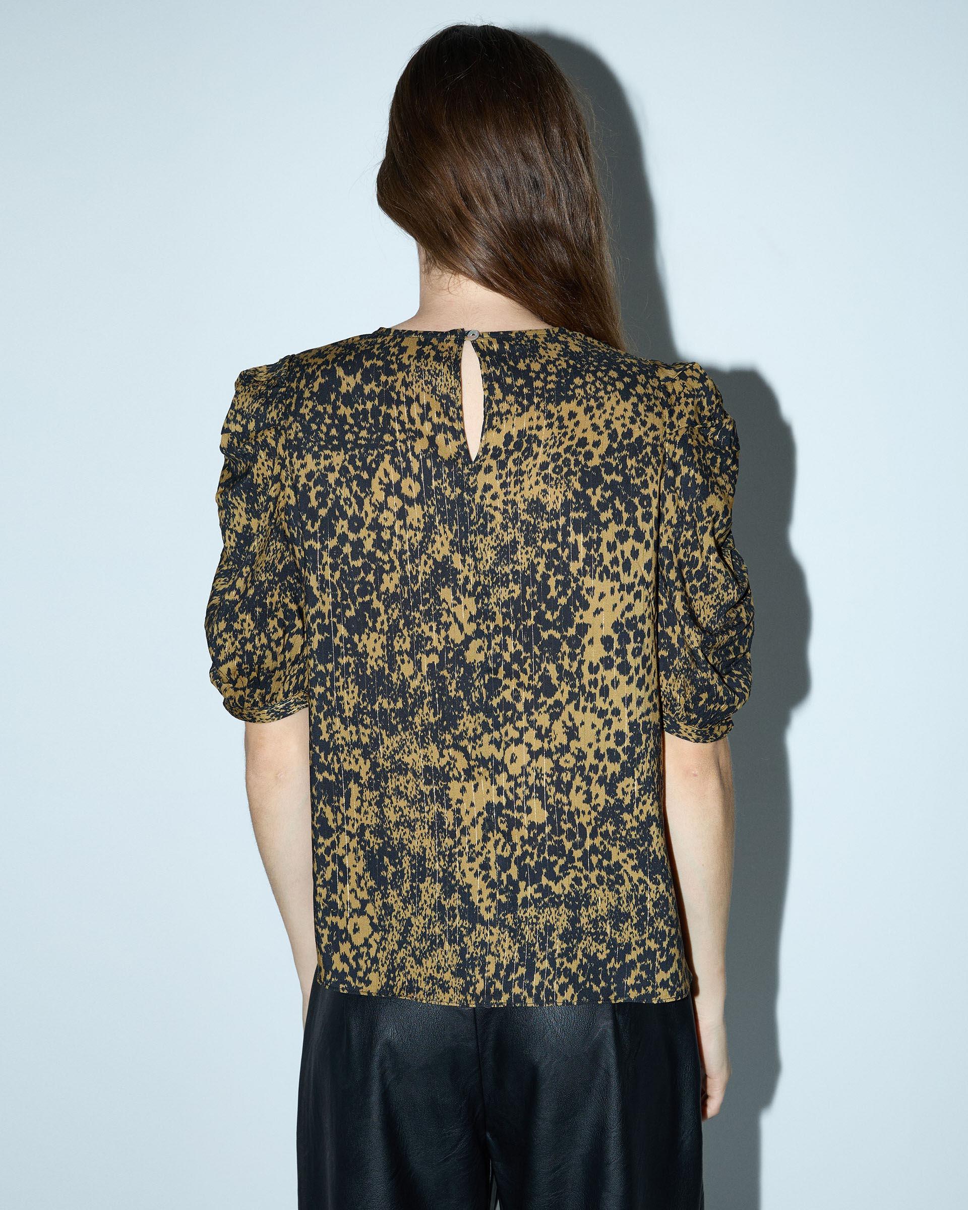 Blusa Estampado Manchas Mostaza