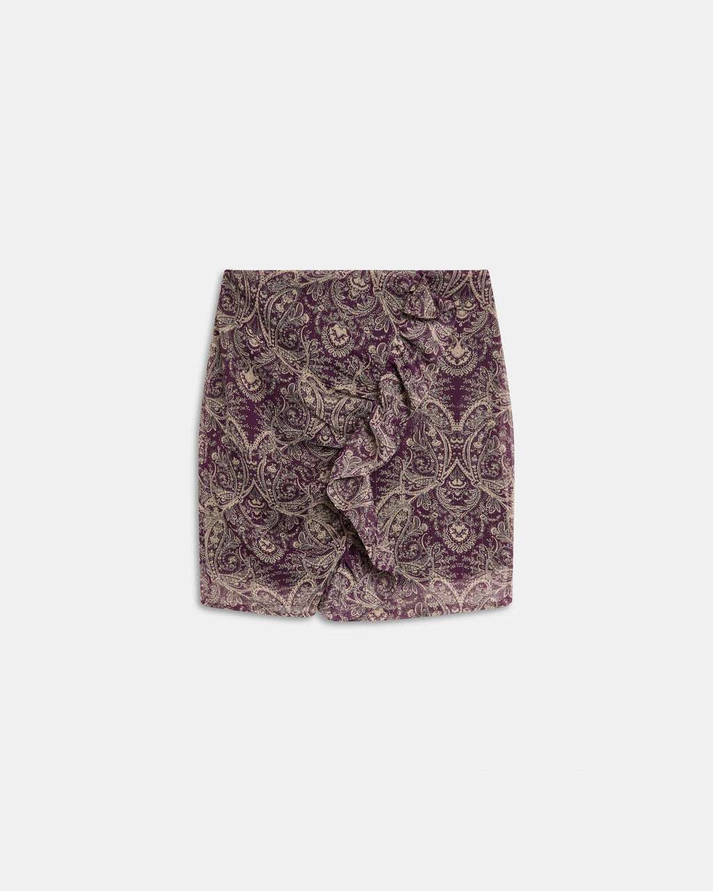 Minifalda Volante Estampado Morado