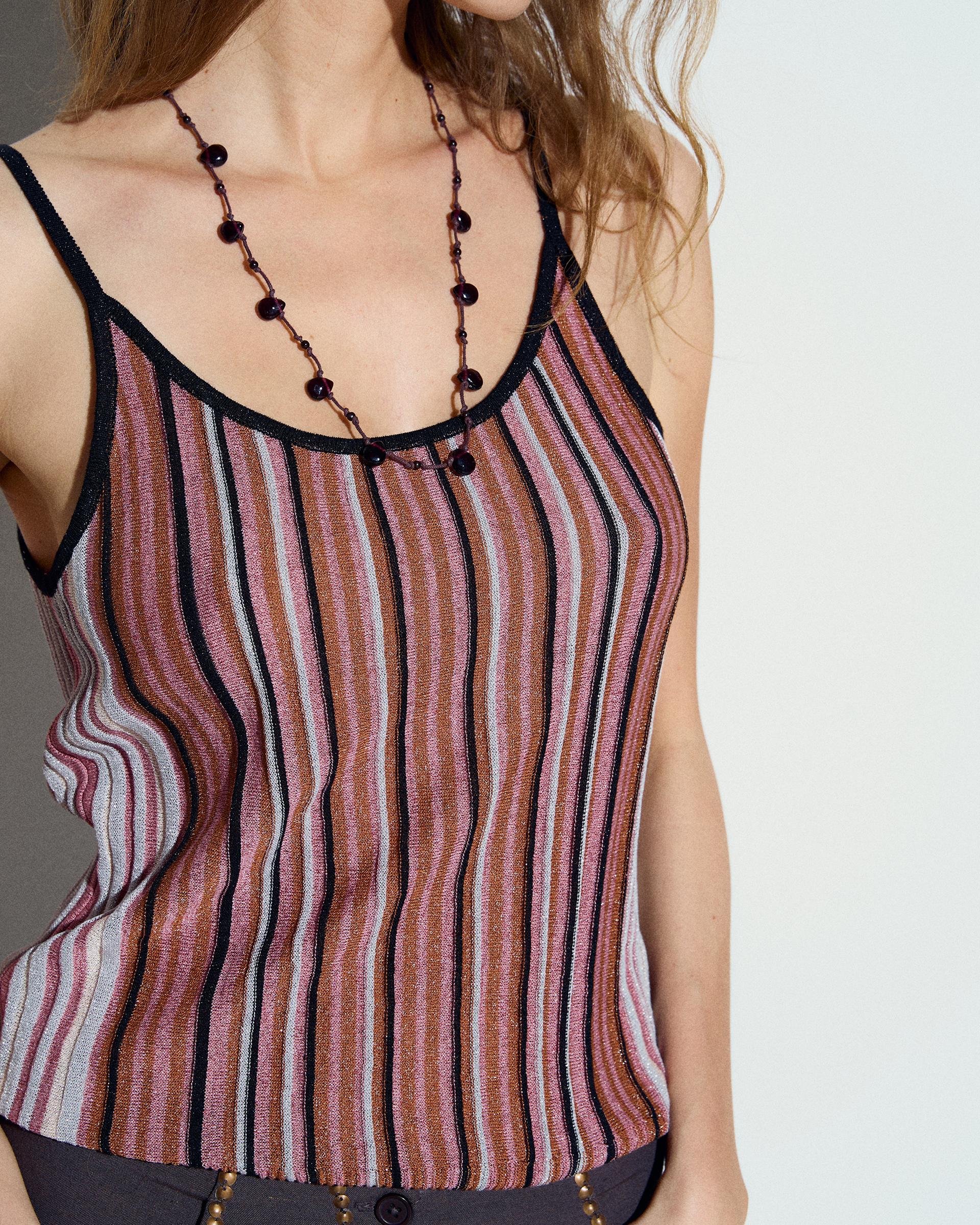Top Rayas Colores Lurex Rosa
