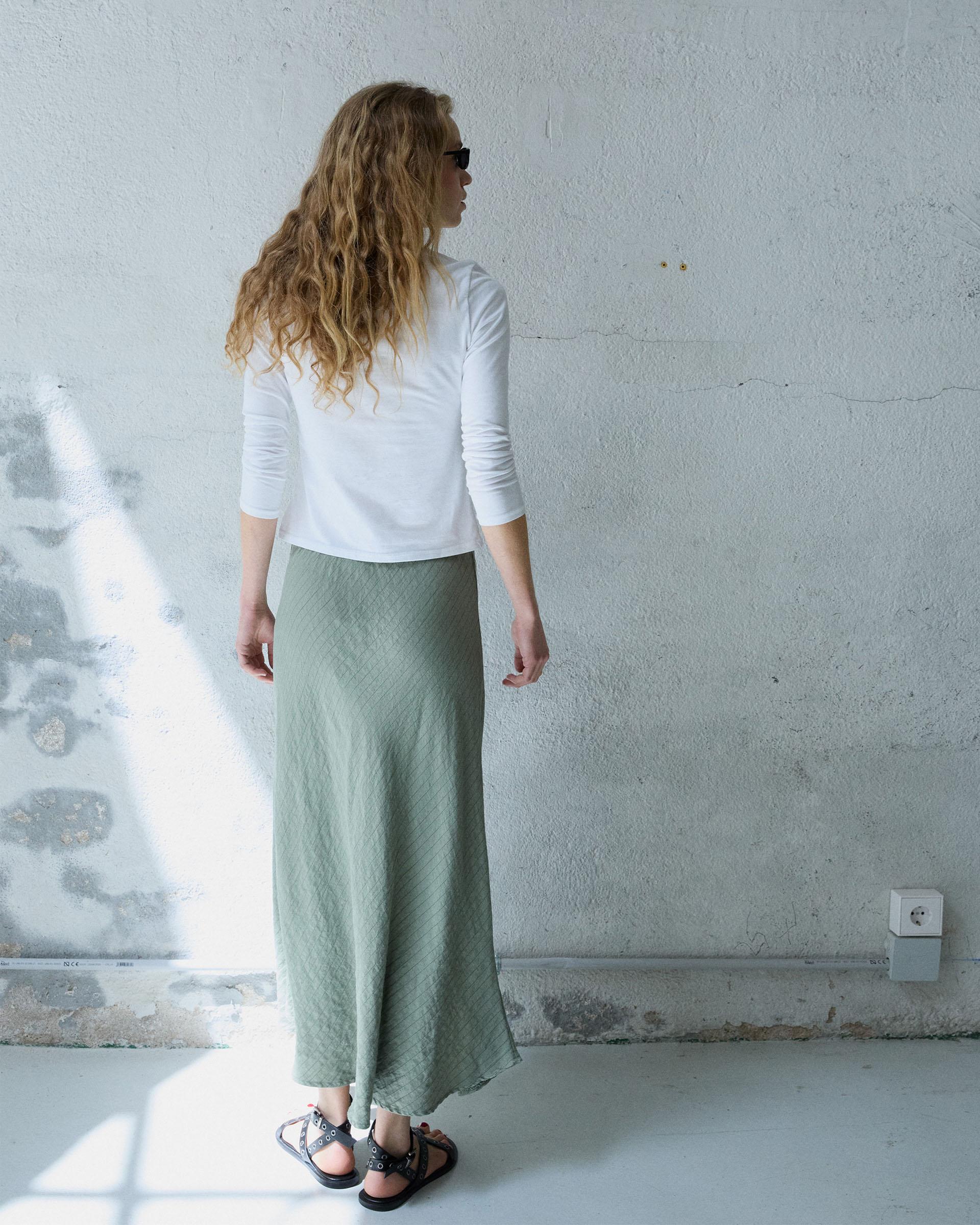 Falda Fluida Rayas Verde