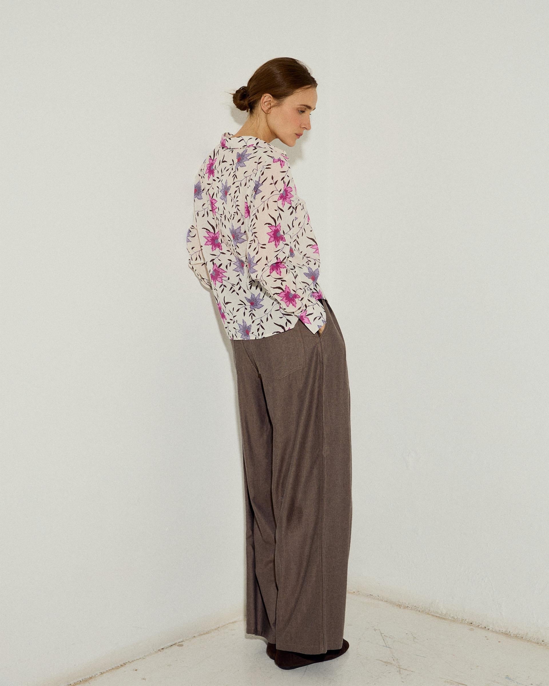 Camisa Estampado Floral Blanca