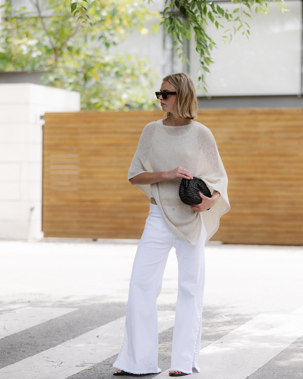 Poncho Lurex Crudo