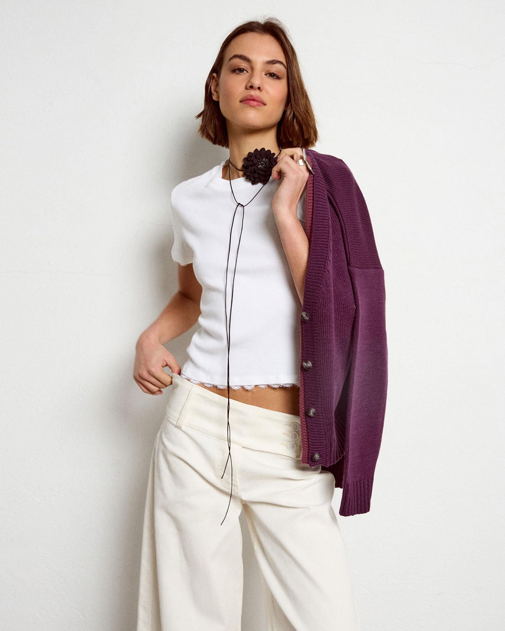 Chaqueta Contrastes Bicolor Morado