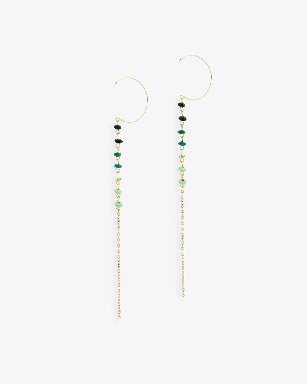 Pendientes Gancho Tira Bolitas Verde