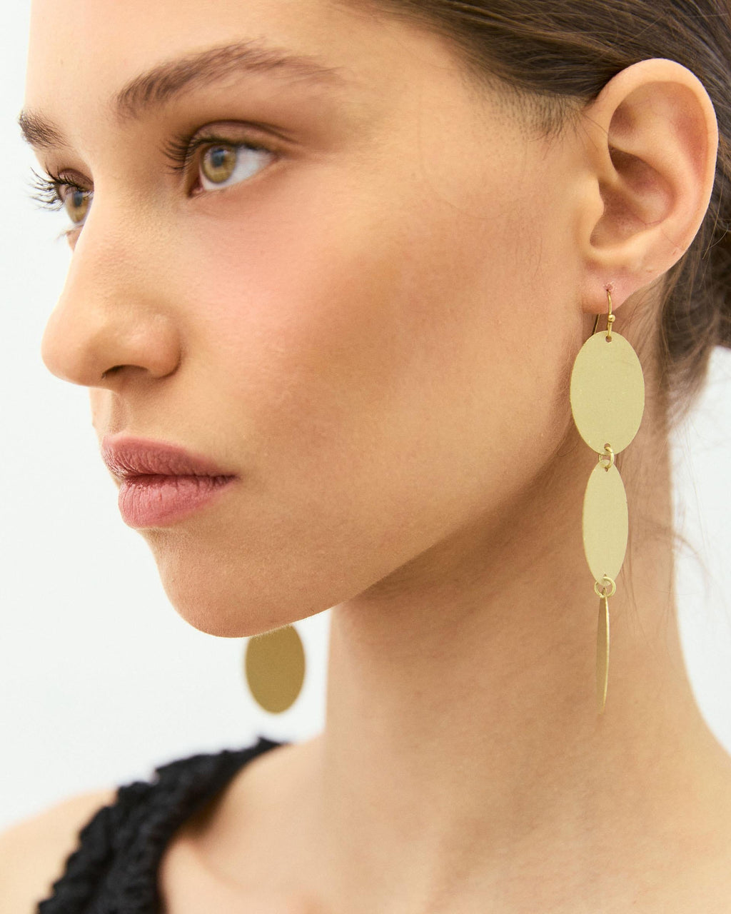 Pendientes Largos Óvalos Oro