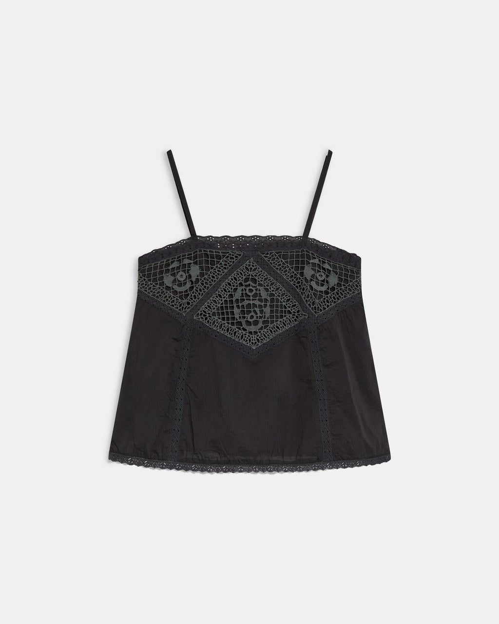 Top Lencero Encaje Antracita