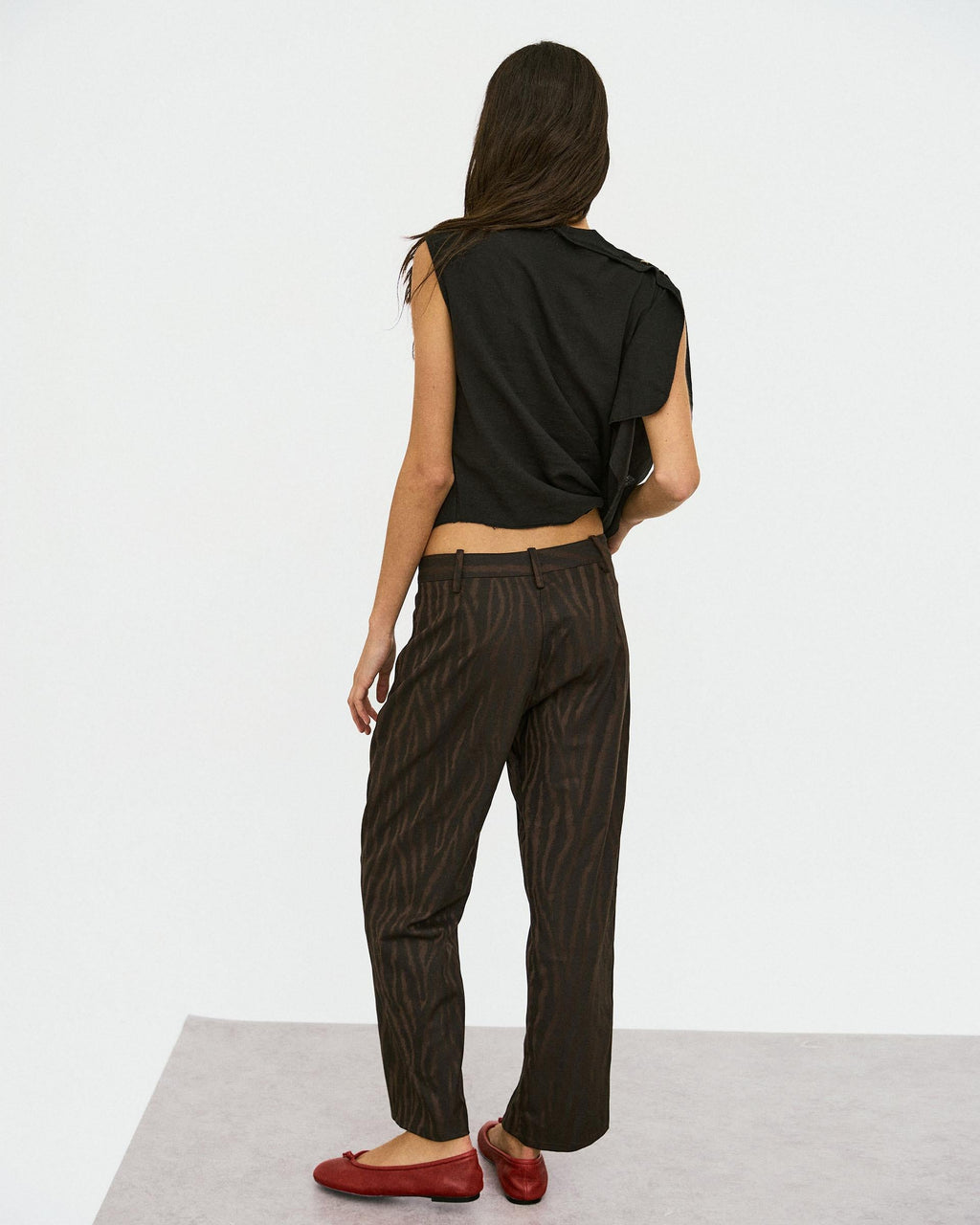 Pantalón Estampado Animal Print Marrón