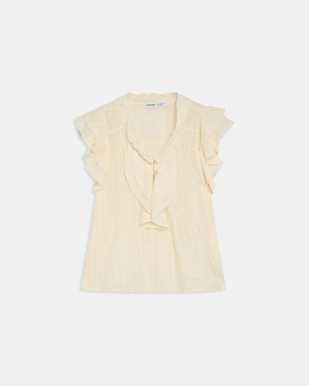 Blusa Sin Mangas Rayas Lurex Blanca
