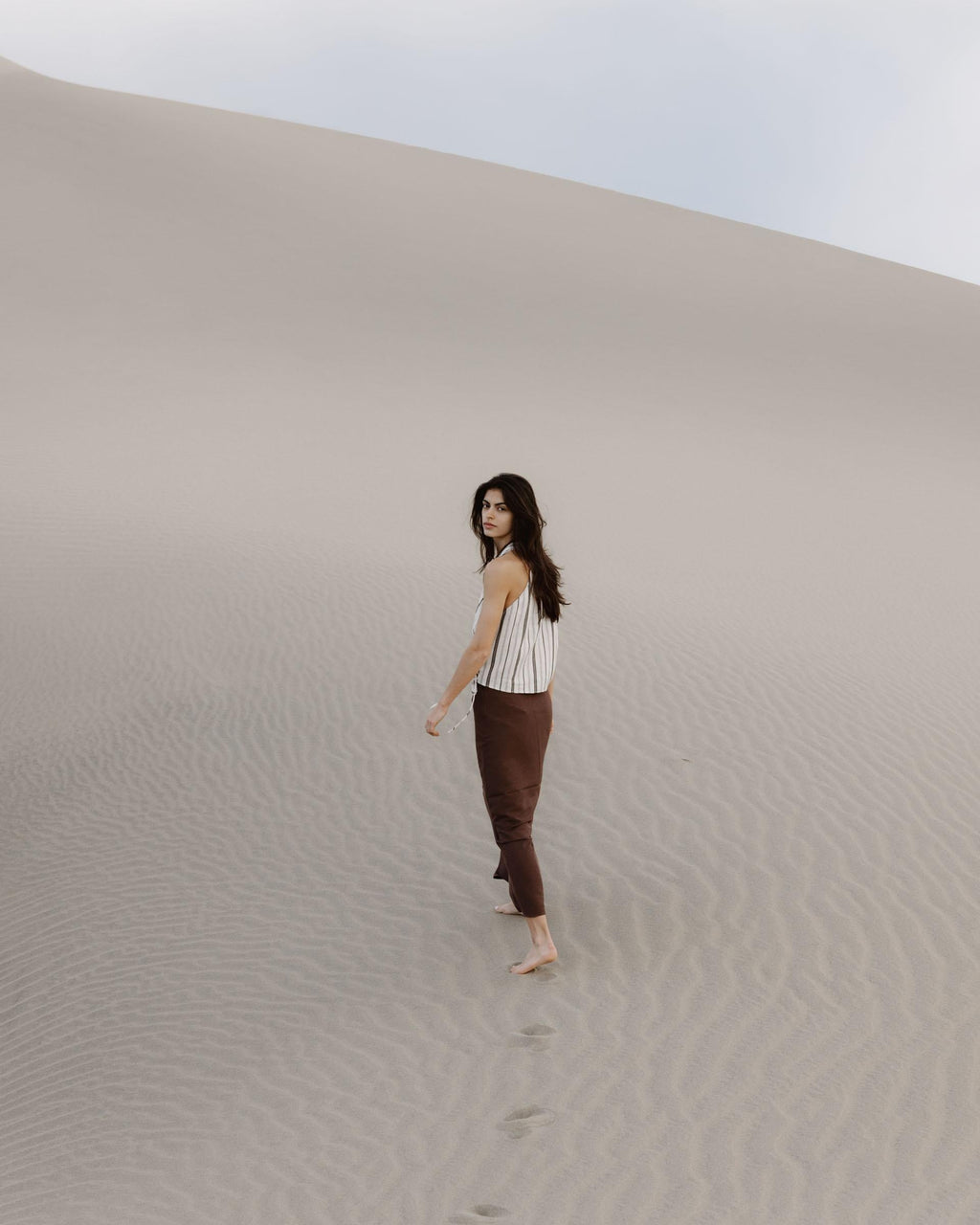 Top Cruzado Rayas Beige
