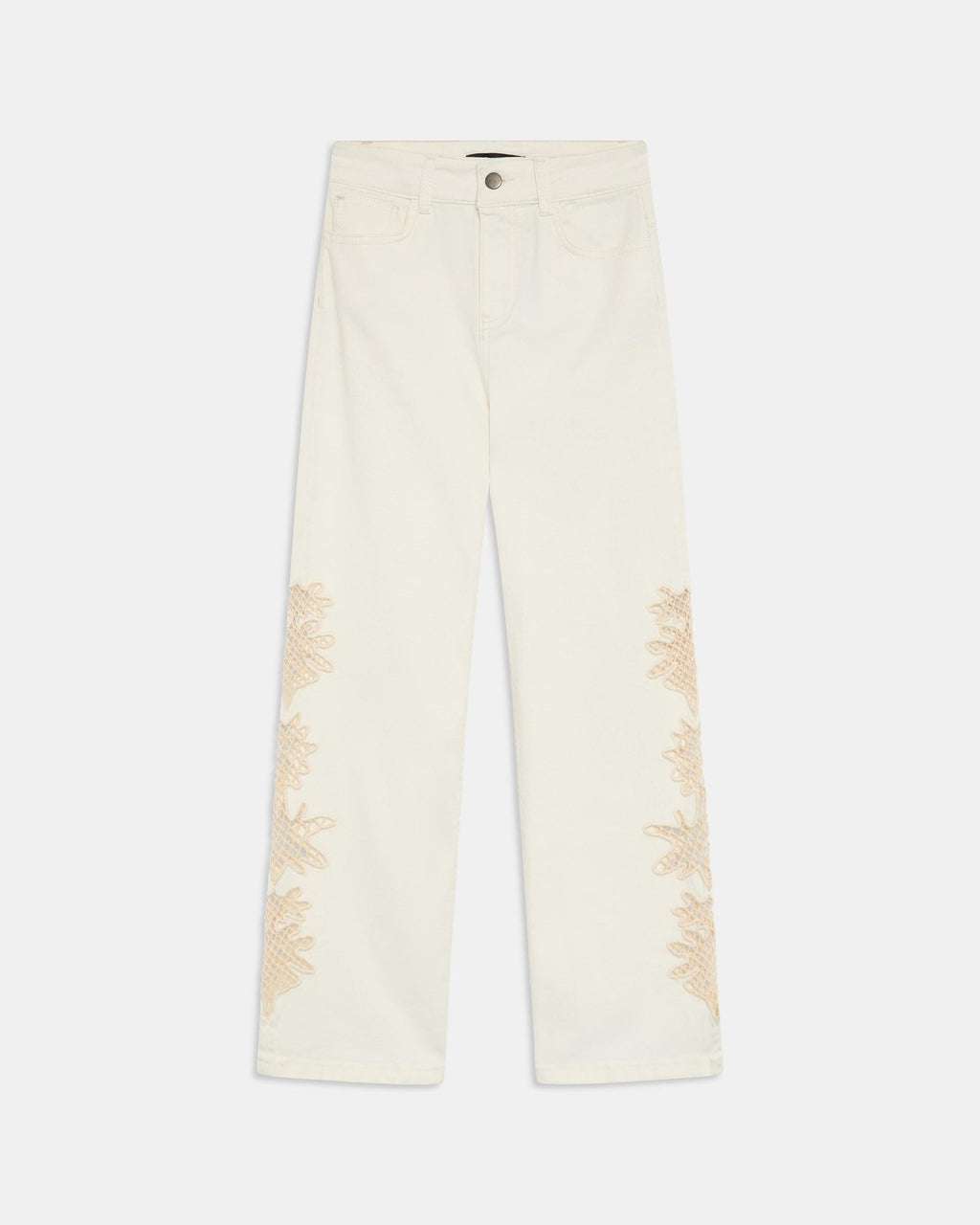Jeans Detalle Crochet Blanco
