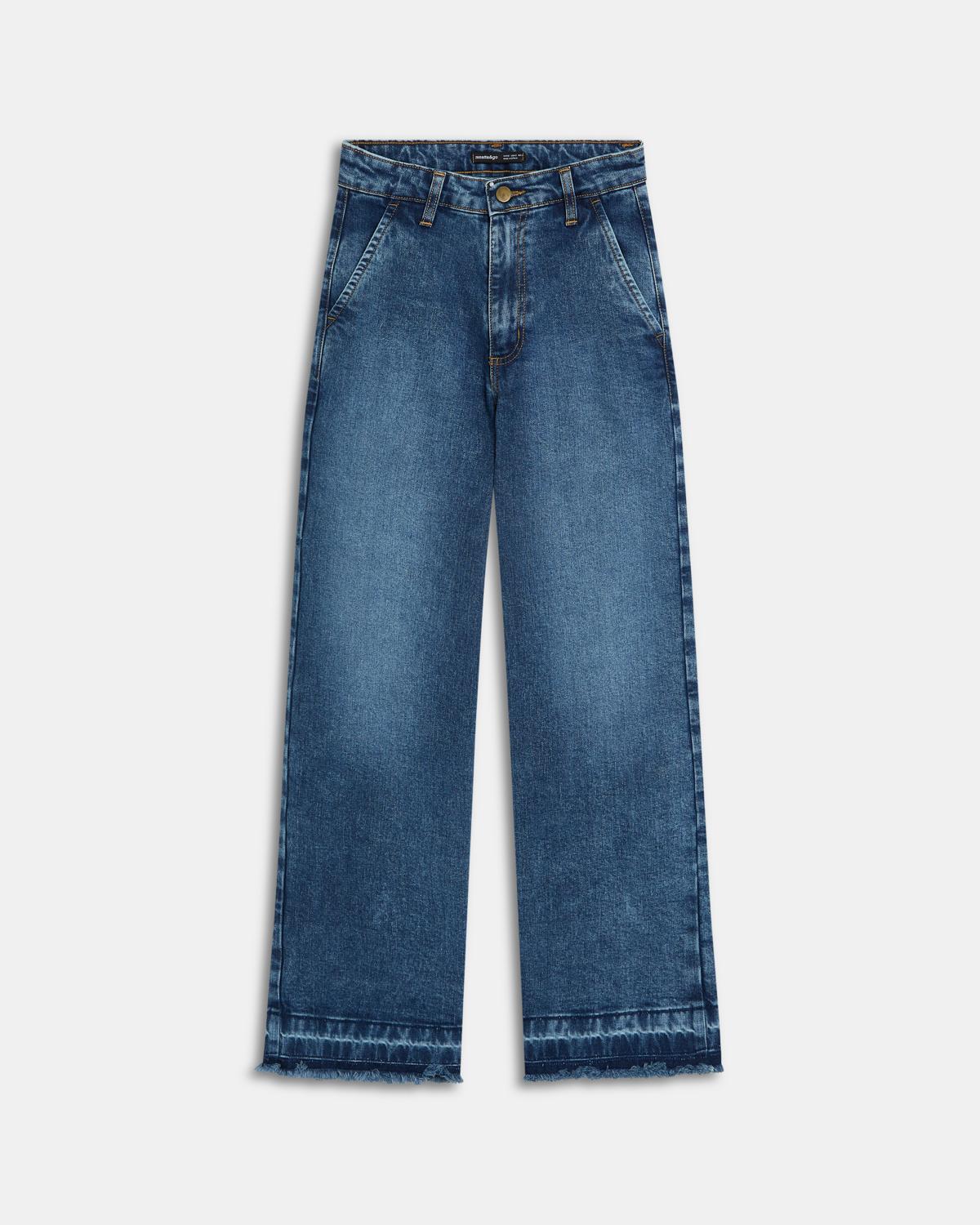 Jeans Ancho Recto Azul