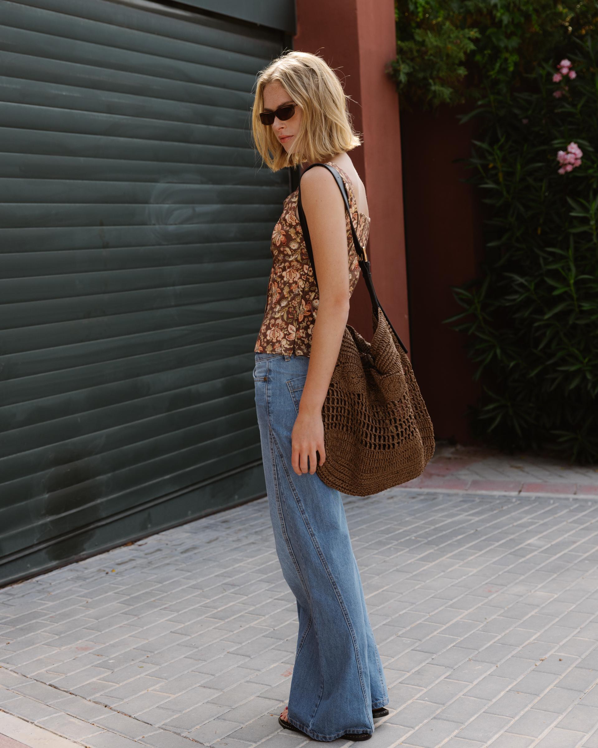 Jeans Cuñas Lateral Azul