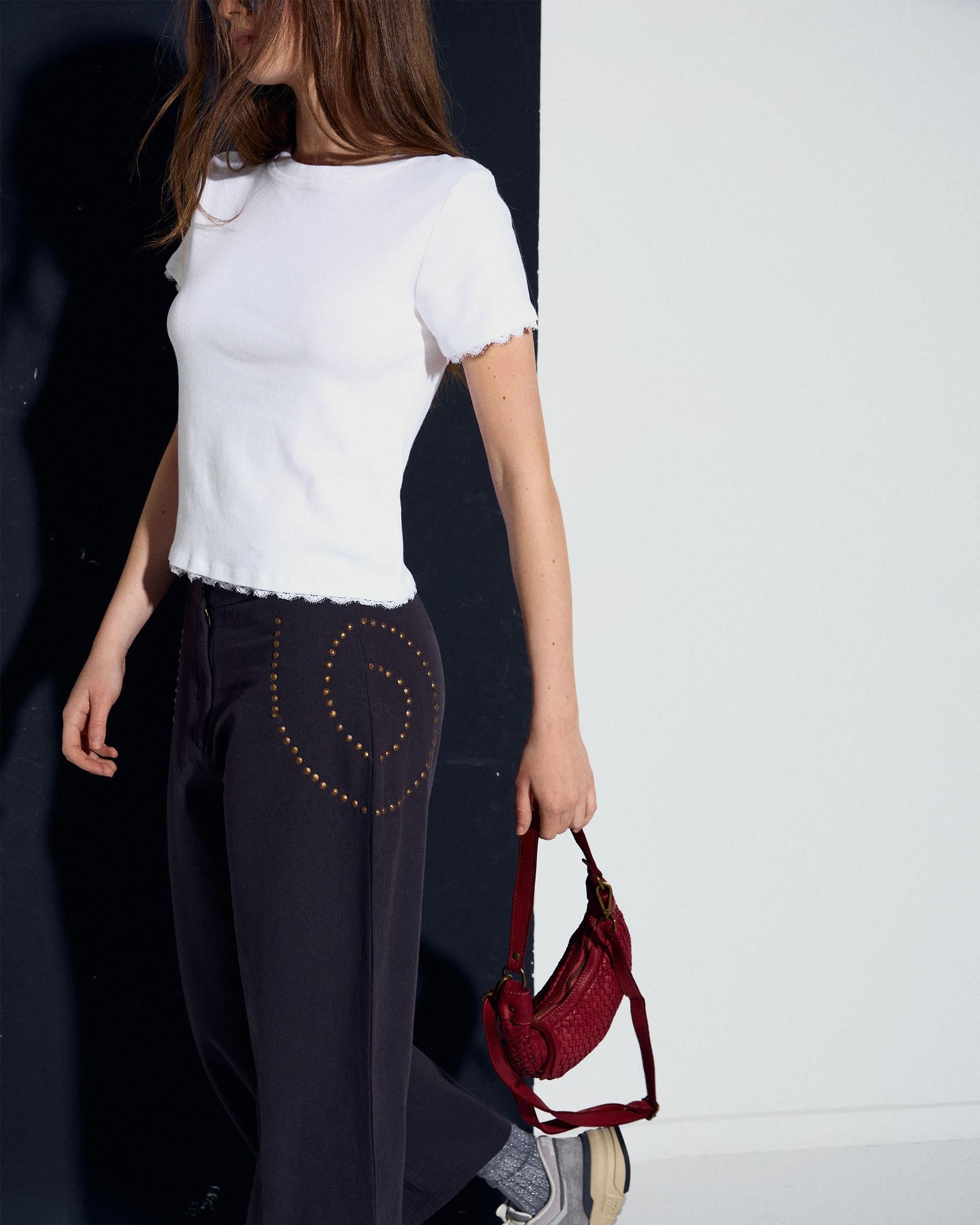Pantalón Tachuelas Espirales Antracita
