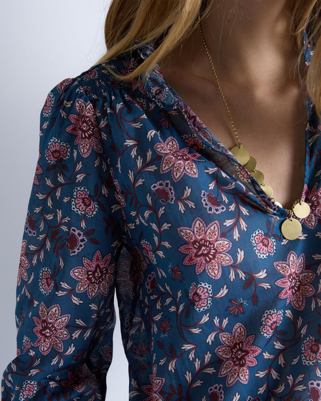 Blusa Estampado Floral Azul