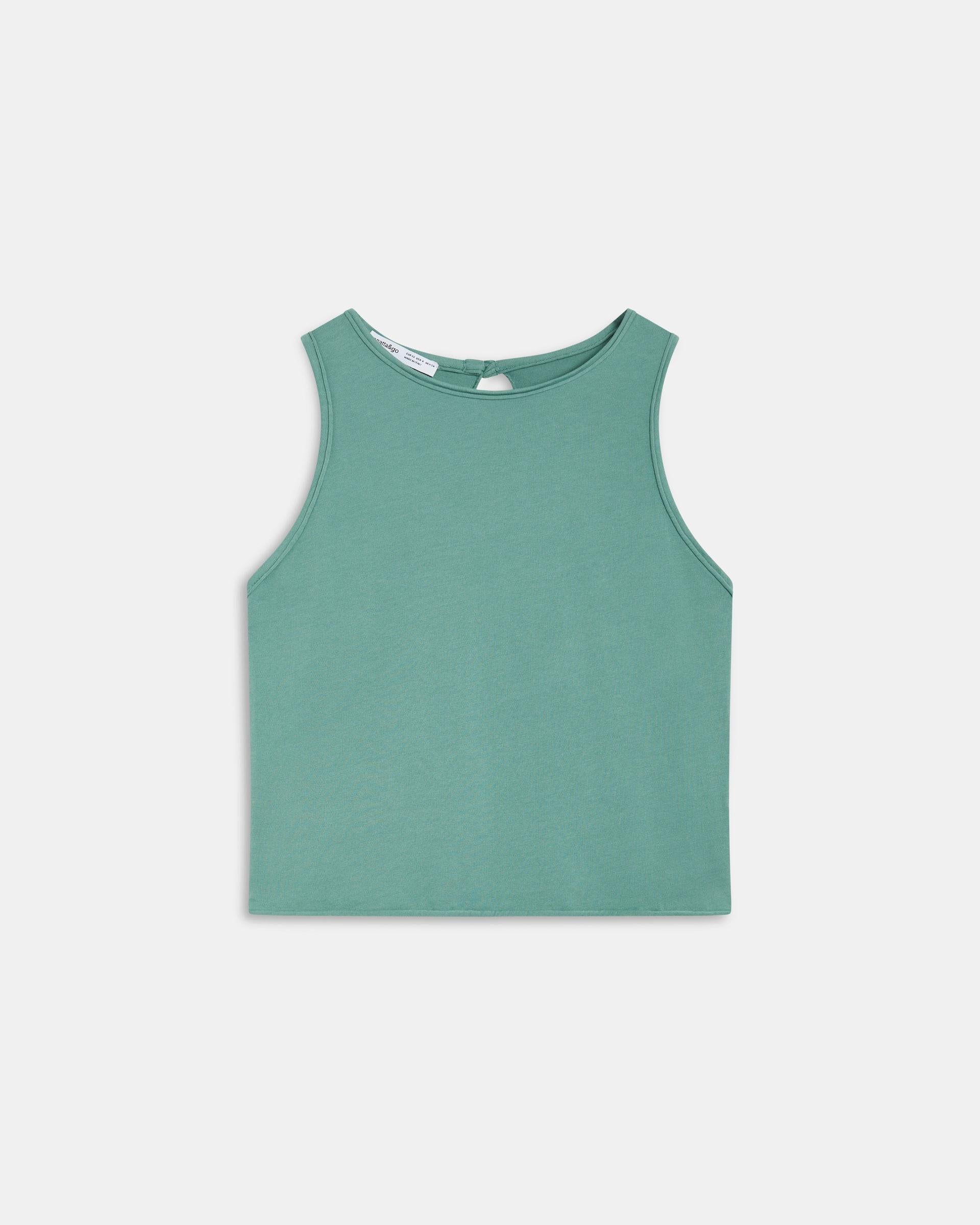 Camiseta Abertura Espalda Verde Agua