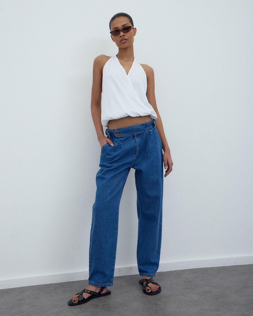 Jeans Pieza Delantera Azul