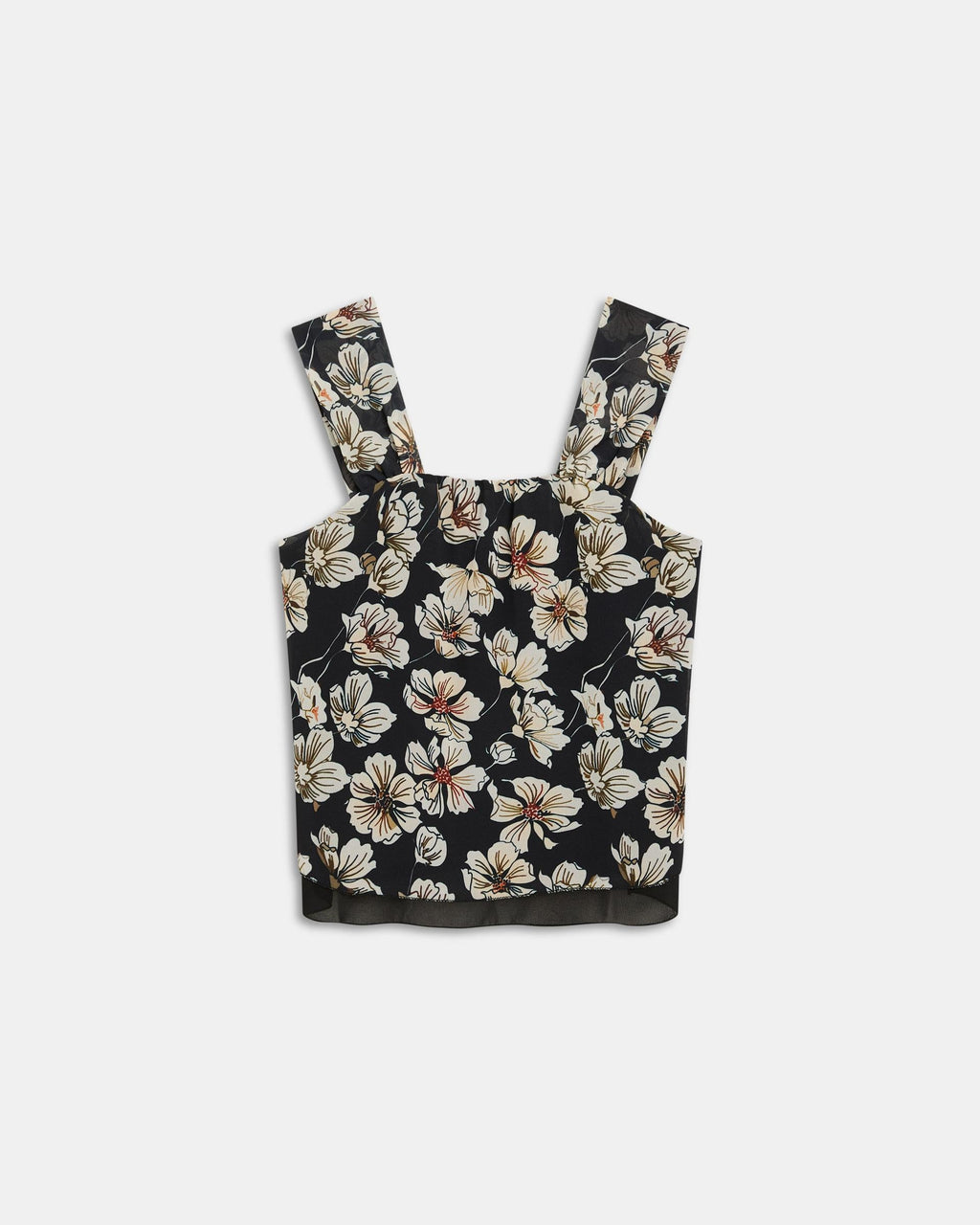 Top Tirantes Bajo Gasa Estampado Negro