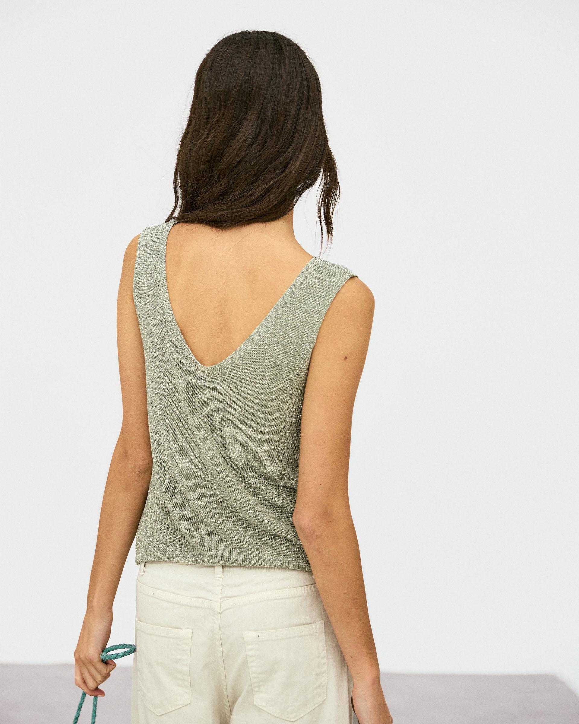 Top Tirantes Lurex Verde