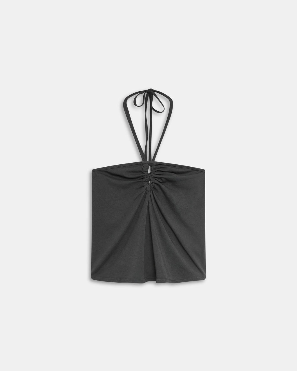 Camiseta Halter Fruncido Delantero Antracita