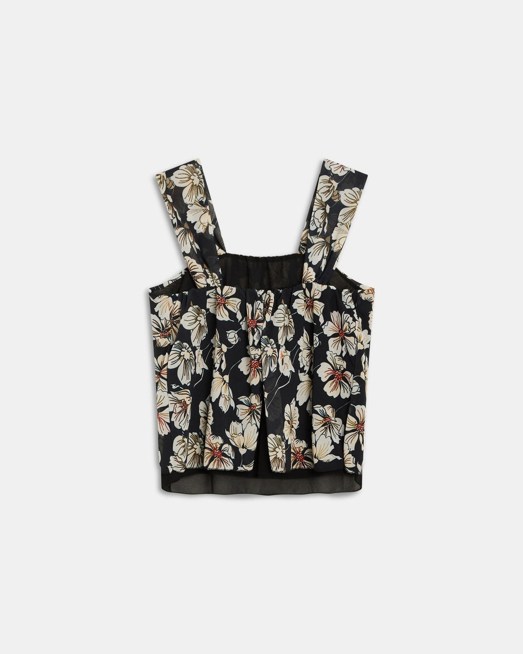 Top Tirantes Bajo Gasa Estampado Negro