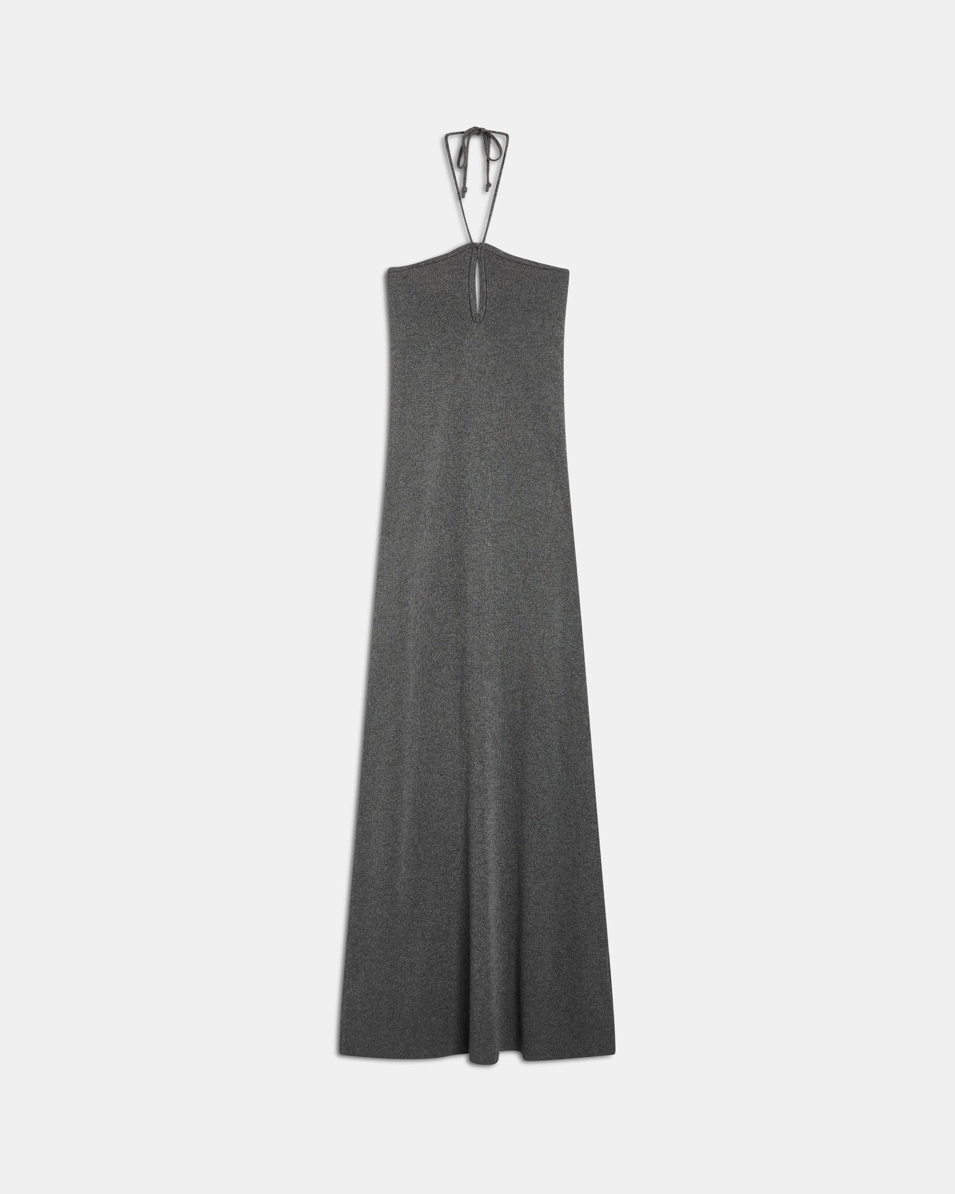 Vestido Halter Punto Gris