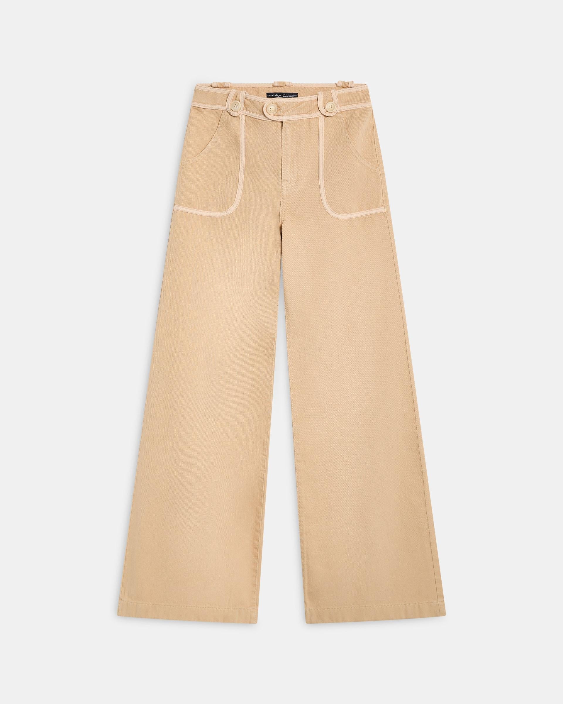 Jeans Vivo Contraste Beige