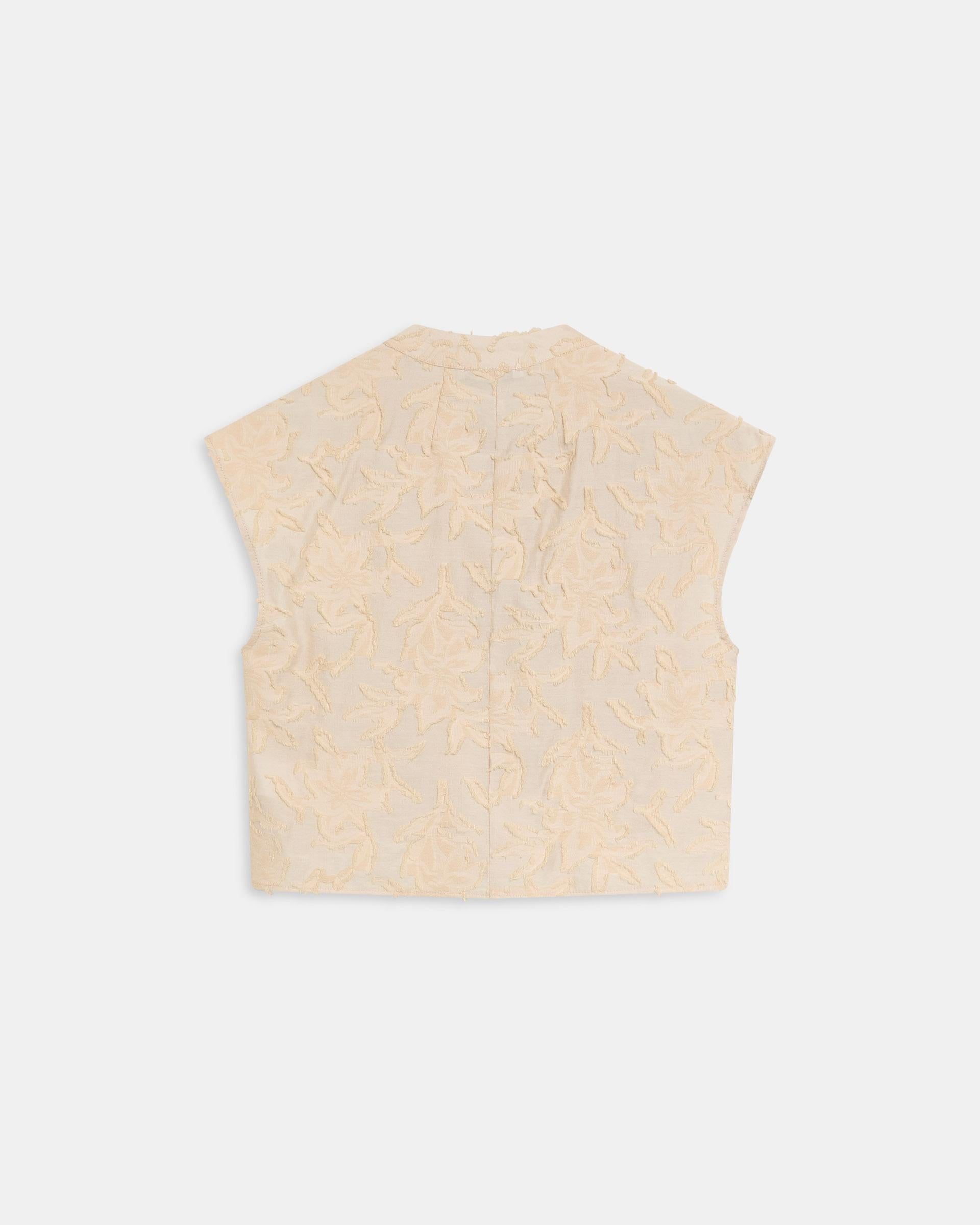 Blusa Botones Laterales Jacquard Crudo