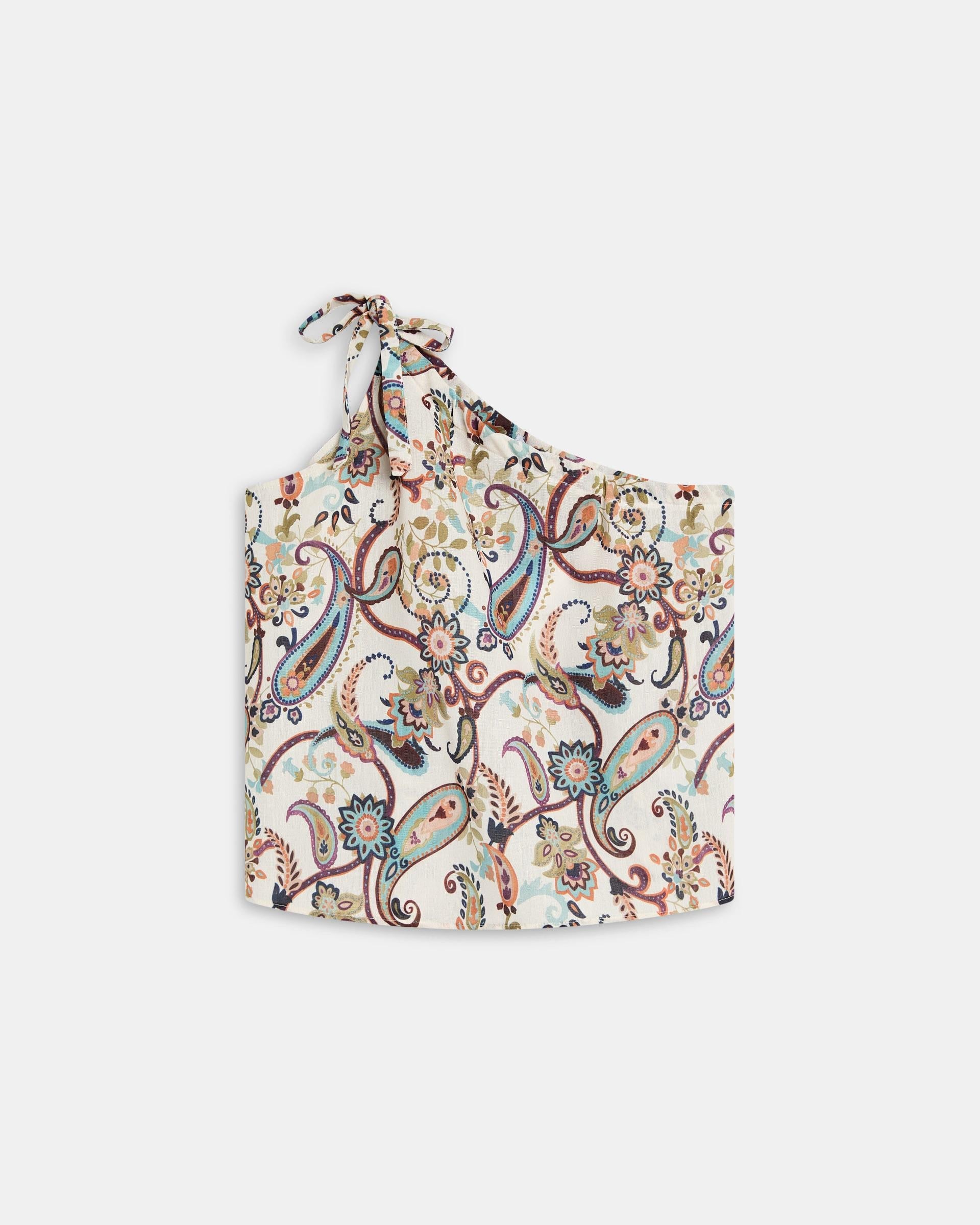 Top Asimétrico Lazada Estampado Multicolor